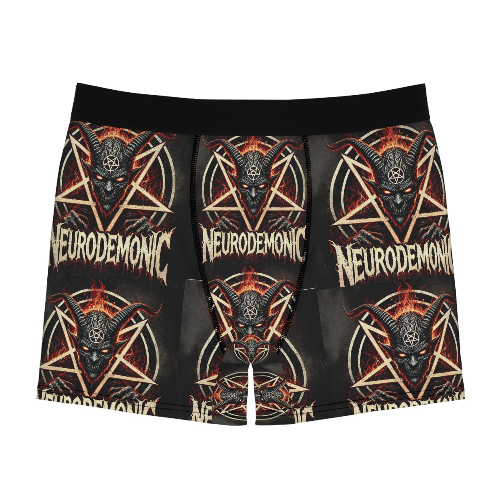 NeuroDemonic Infernal Baphomet Boxer Briefs – Premium Heavy Metal Underwear Edition