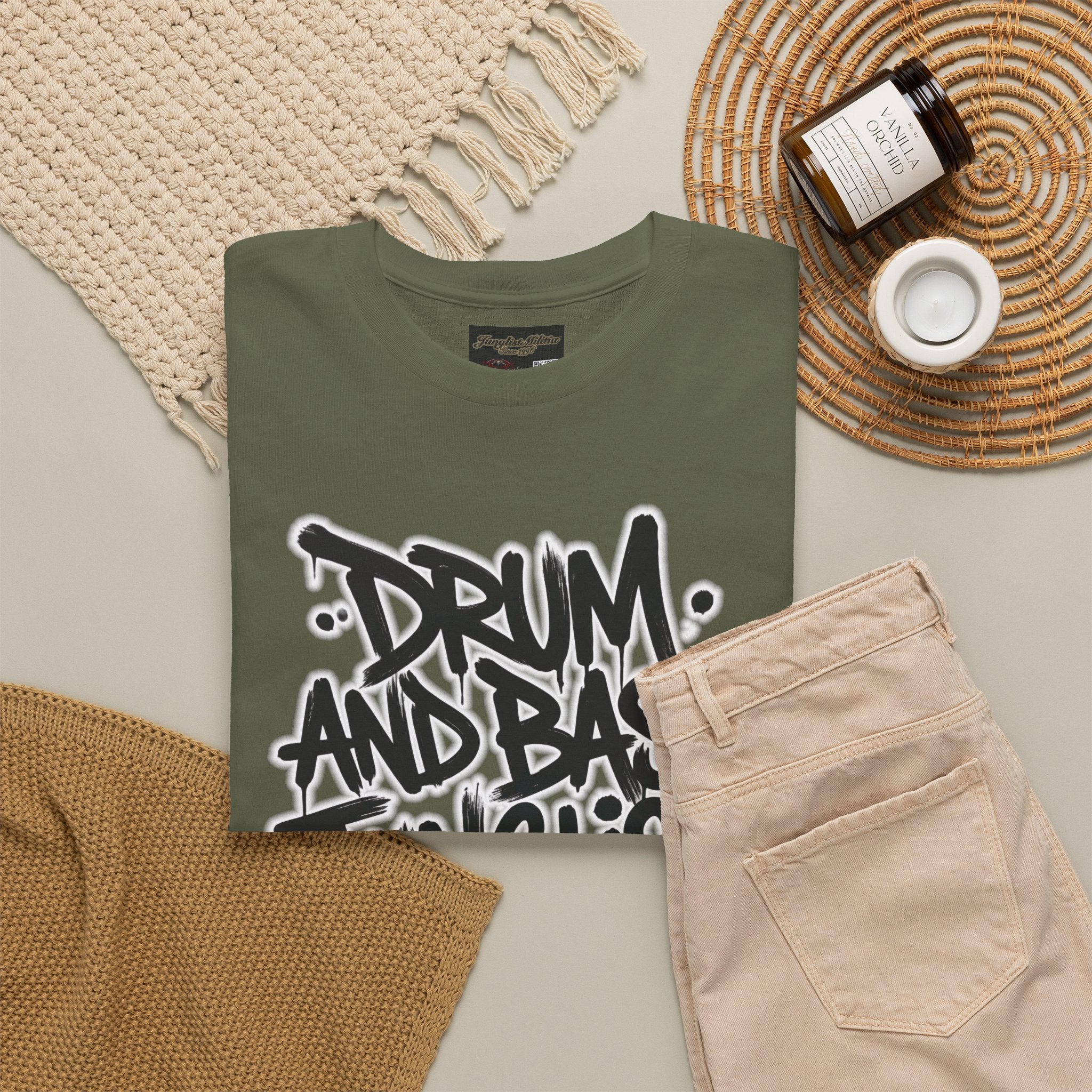 Junglist Militia™ Since 1996 | Drum & Bass Junglist Graffiti Gildan Premium Cotton T-Shirt | NeuroDemonic Records Official Streetwear | 10 Colors