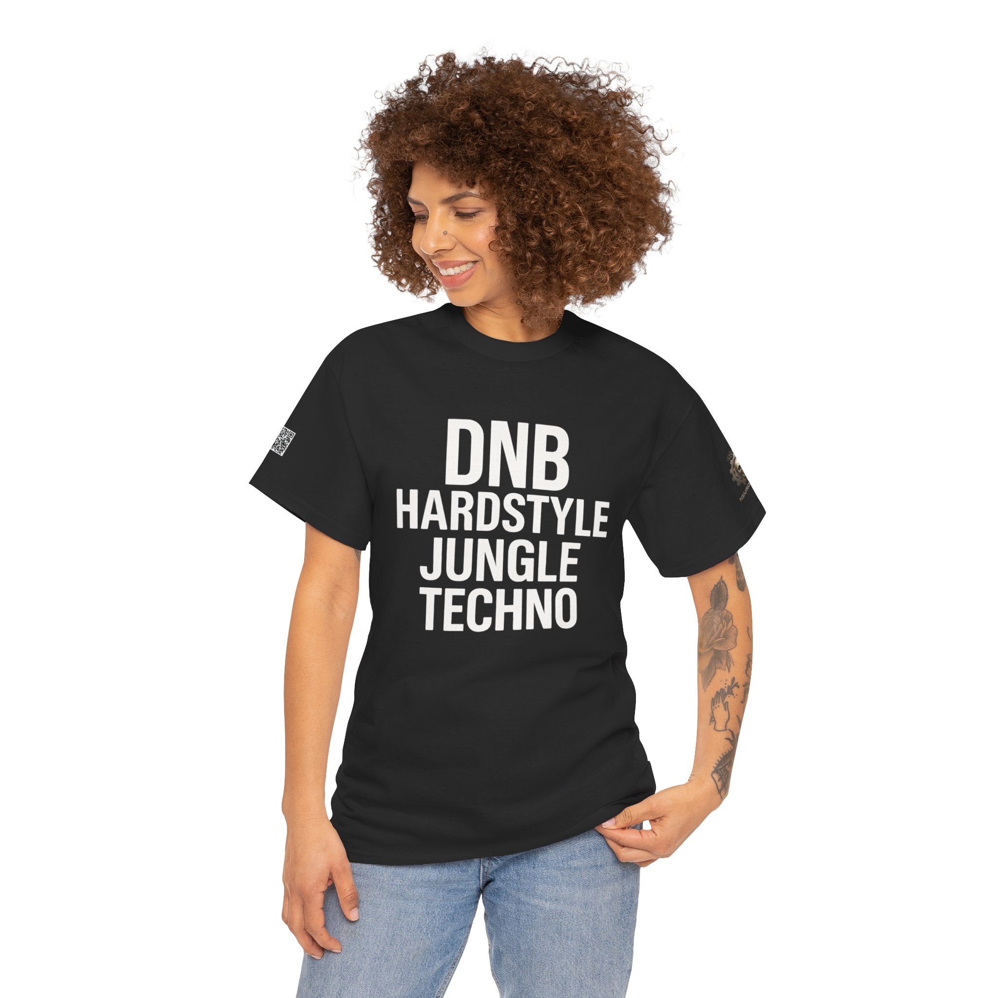 NeuroDemonic Electronic Music Genres T-Shirt — DNB Hardstyle Jungle Techno Graphic Tee
