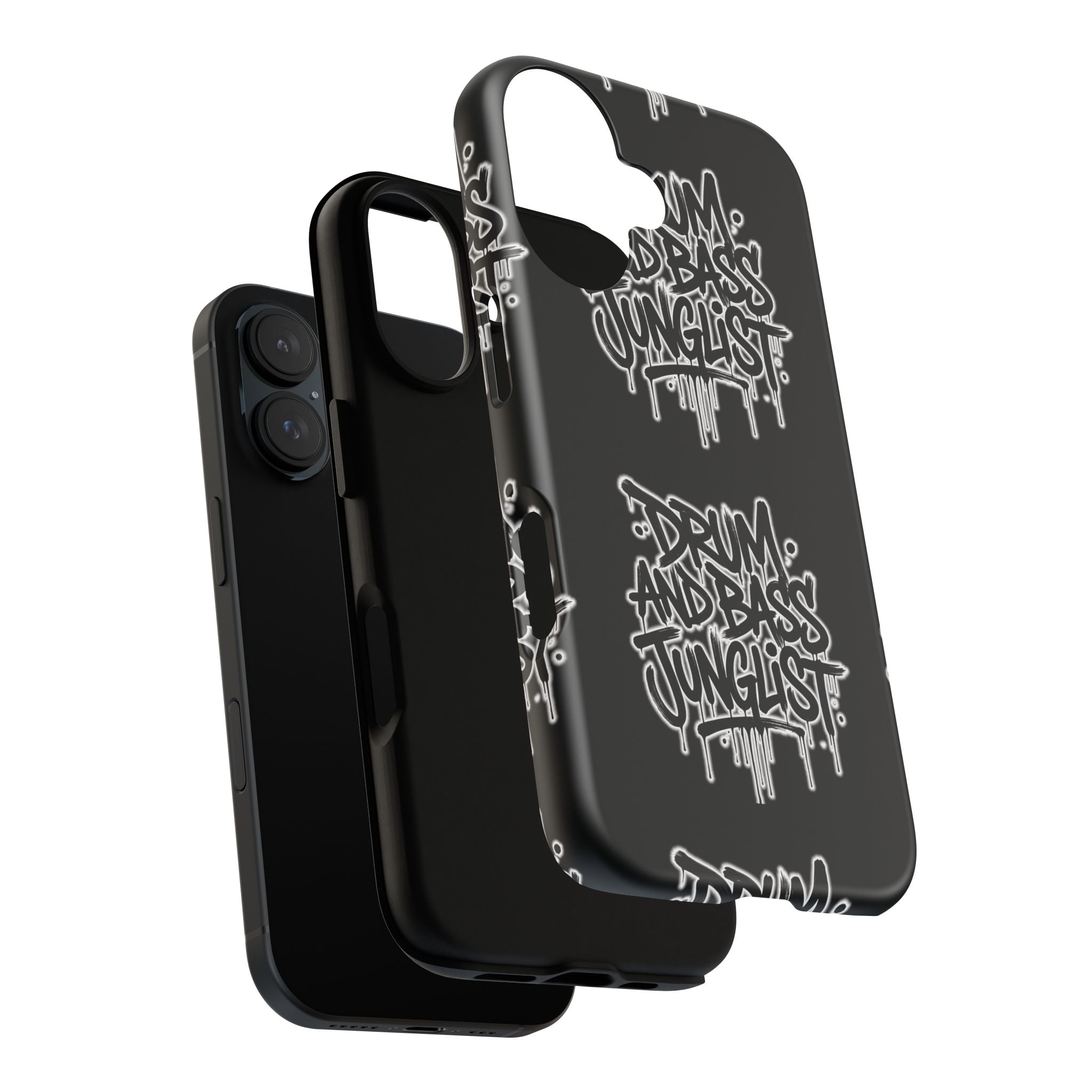 Drum and Bass Junglist Black Graffiti Tough Phone Case | iPhone & Samsung Protective Case