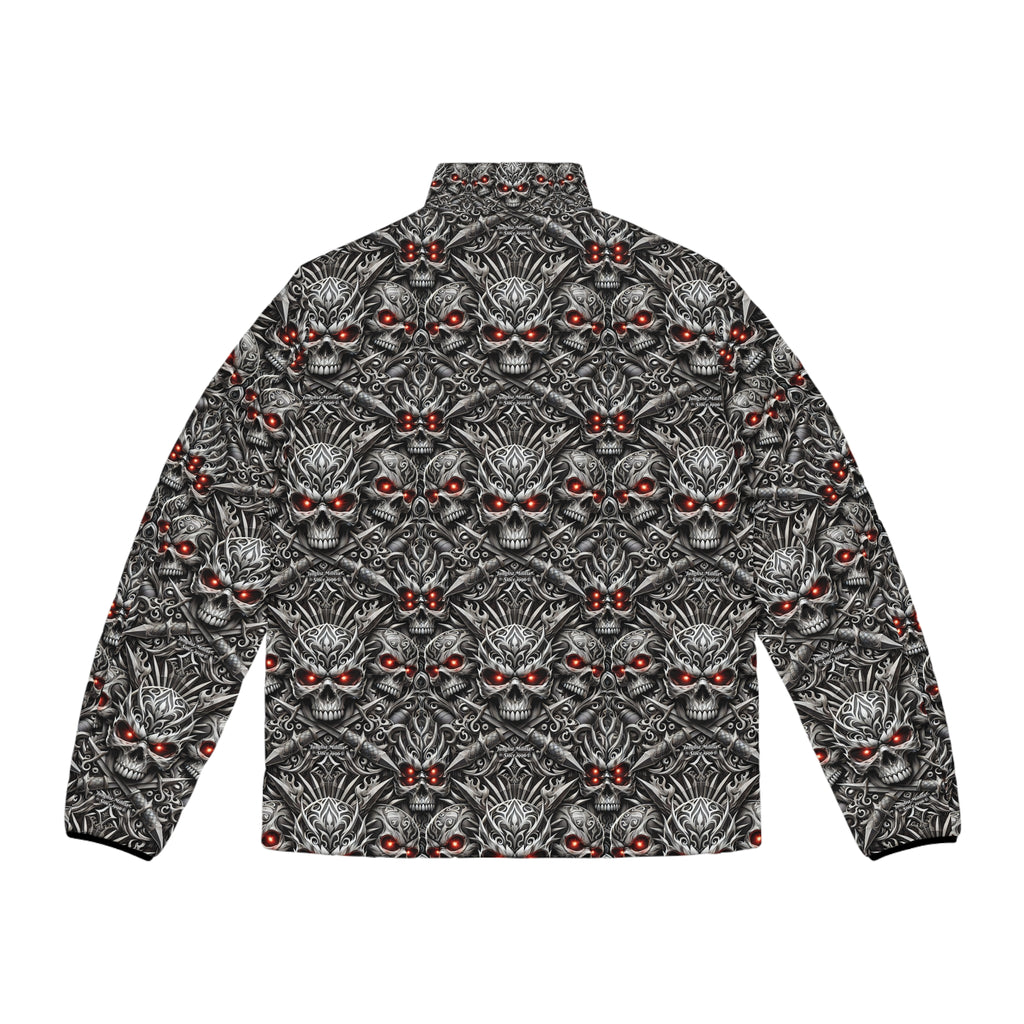 Men's Medieval Skulls Puffer Jacket (AOP) - Junglist Militia Since 1996