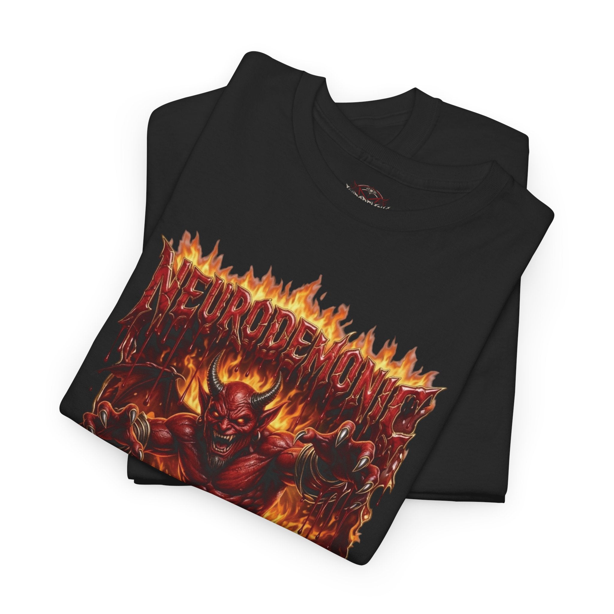 NeuroDemonic® Infernal Demon T-Shirt – Premium Gildan Underground Metal & Drum and Bass Streetwear | Premium Heavy Metal Edition