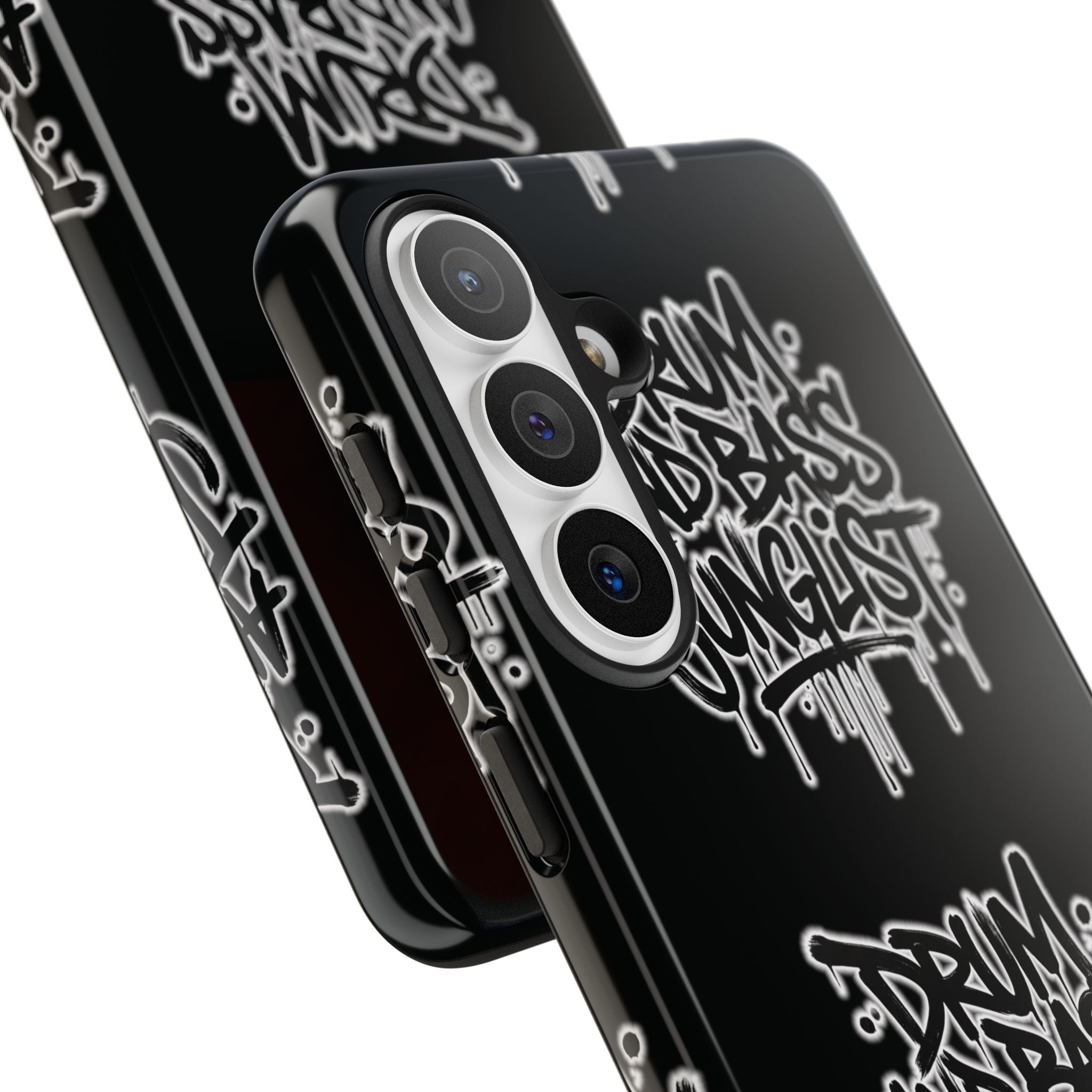 Drum and Bass Junglist Black Graffiti Tough Phone Case | iPhone & Samsung Protective Case