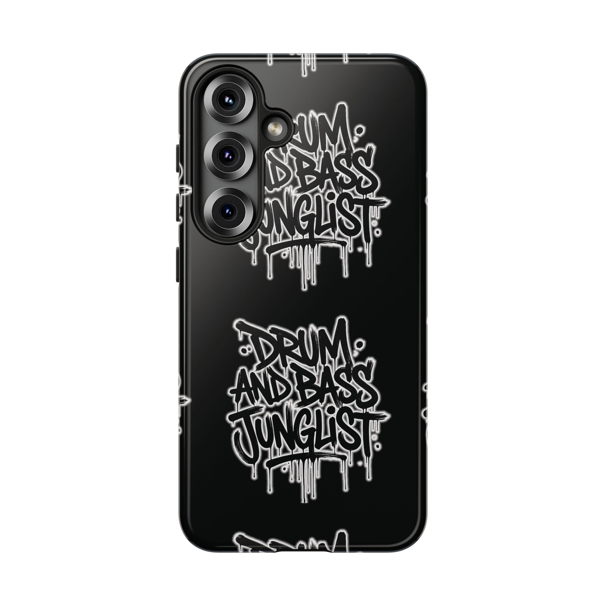 Drum and Bass Junglist Black Graffiti Tough Phone Case | iPhone & Samsung Protective Case