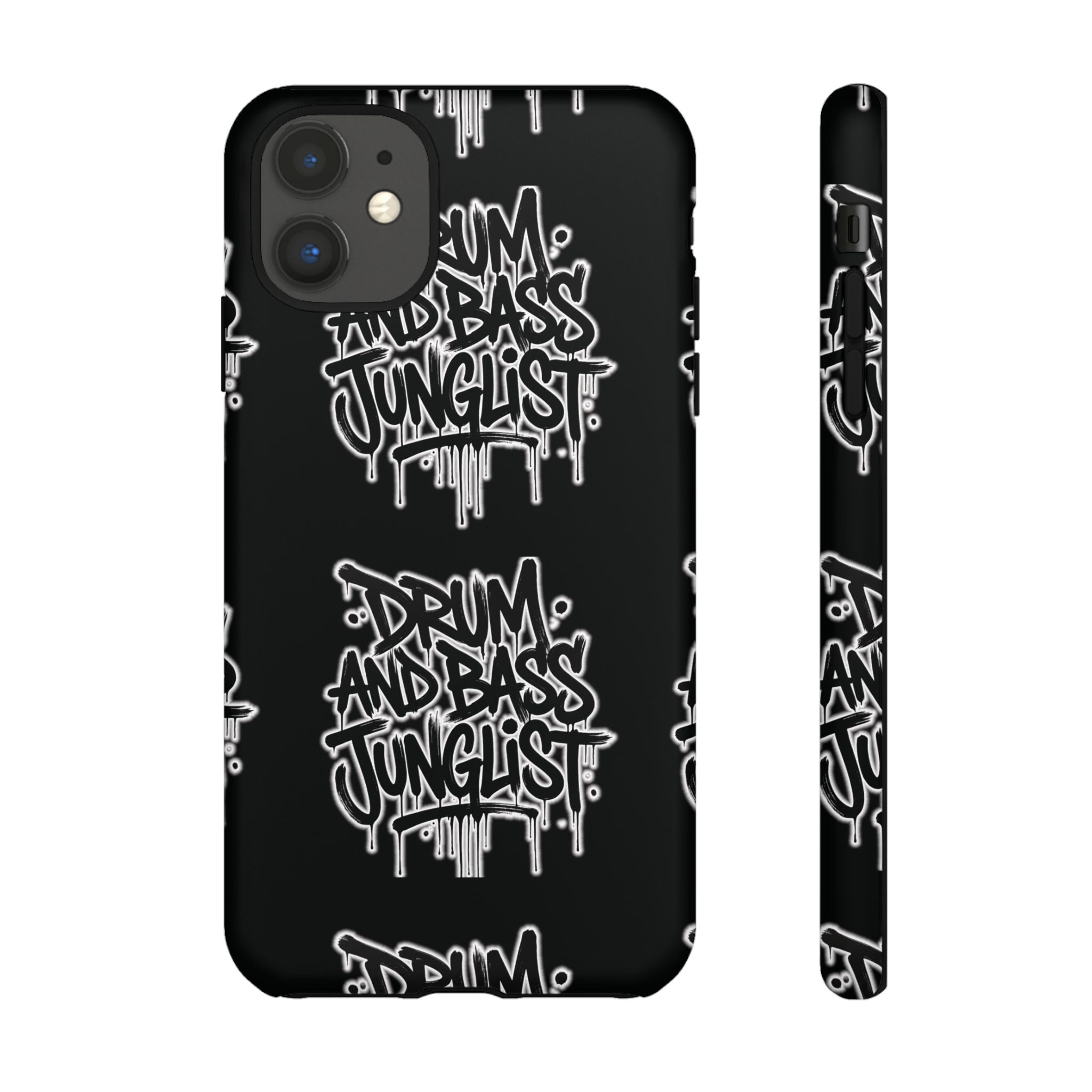 Drum and Bass Junglist Black Graffiti Tough Phone Case | iPhone & Samsung Protective Case