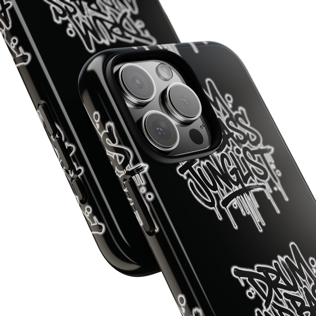 Drum and Bass Junglist Black Graffiti Tough Phone Case | iPhone & Samsung Protective Case