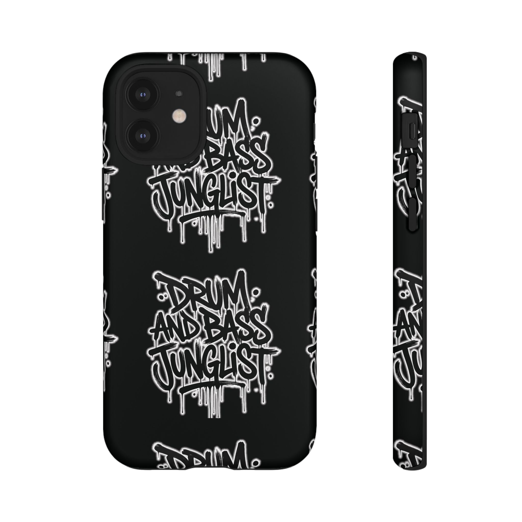 Drum and Bass Junglist Black Graffiti Tough Phone Case | iPhone & Samsung Protective Case