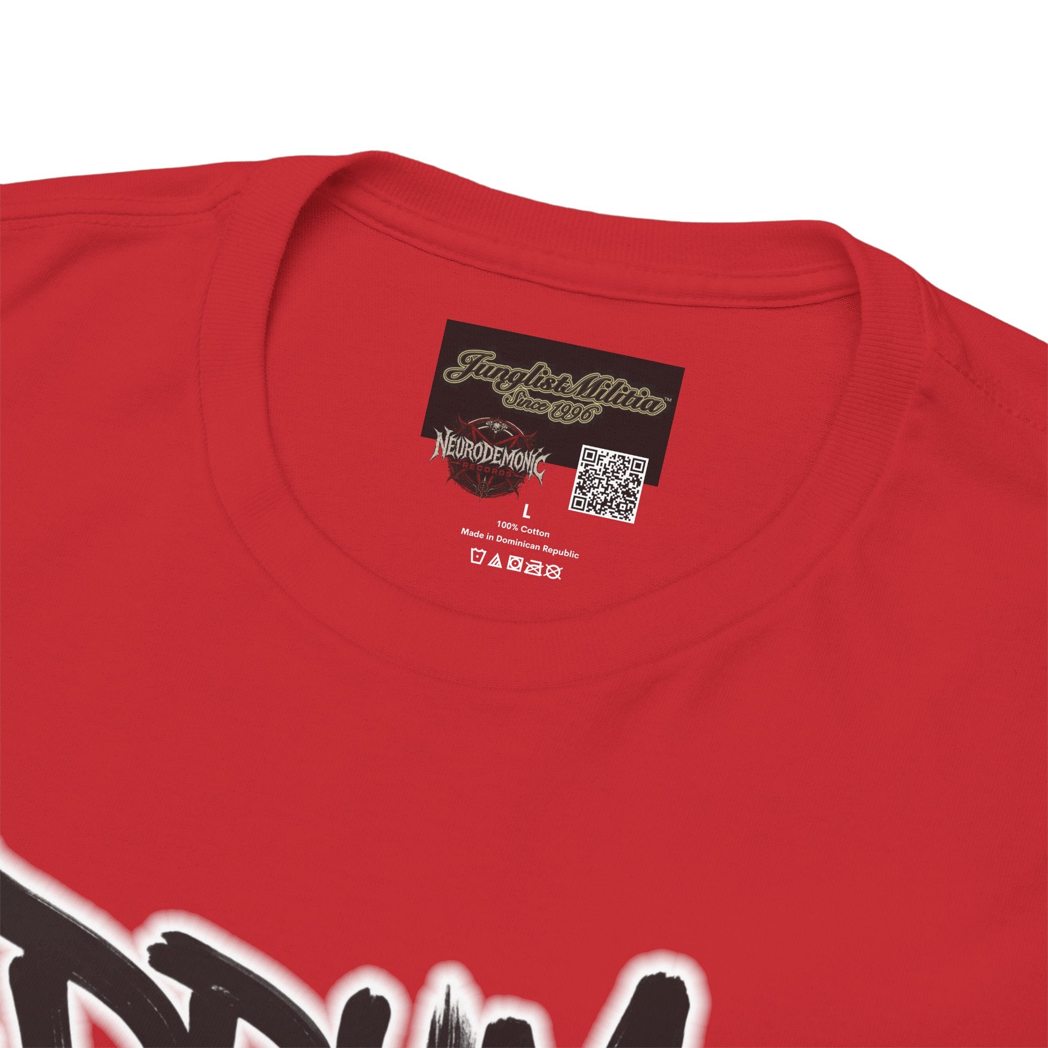 Junglist Militia™ Since 1996 | Drum & Bass Junglist Graffiti Gildan Premium Cotton T-Shirt | NeuroDemonic Records Official Streetwear | 10 Colors