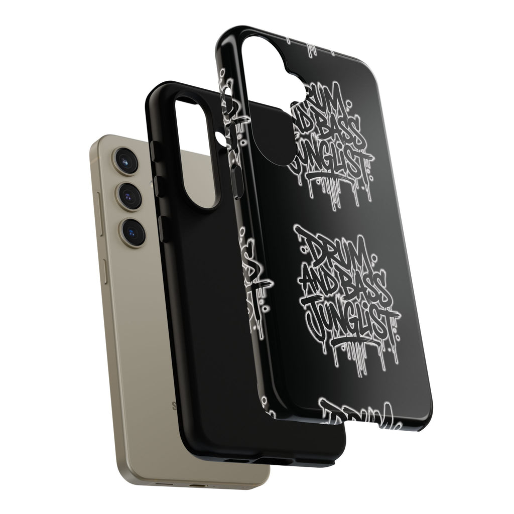 Drum and Bass Junglist Black Graffiti Tough Phone Case | iPhone & Samsung Protective Case
