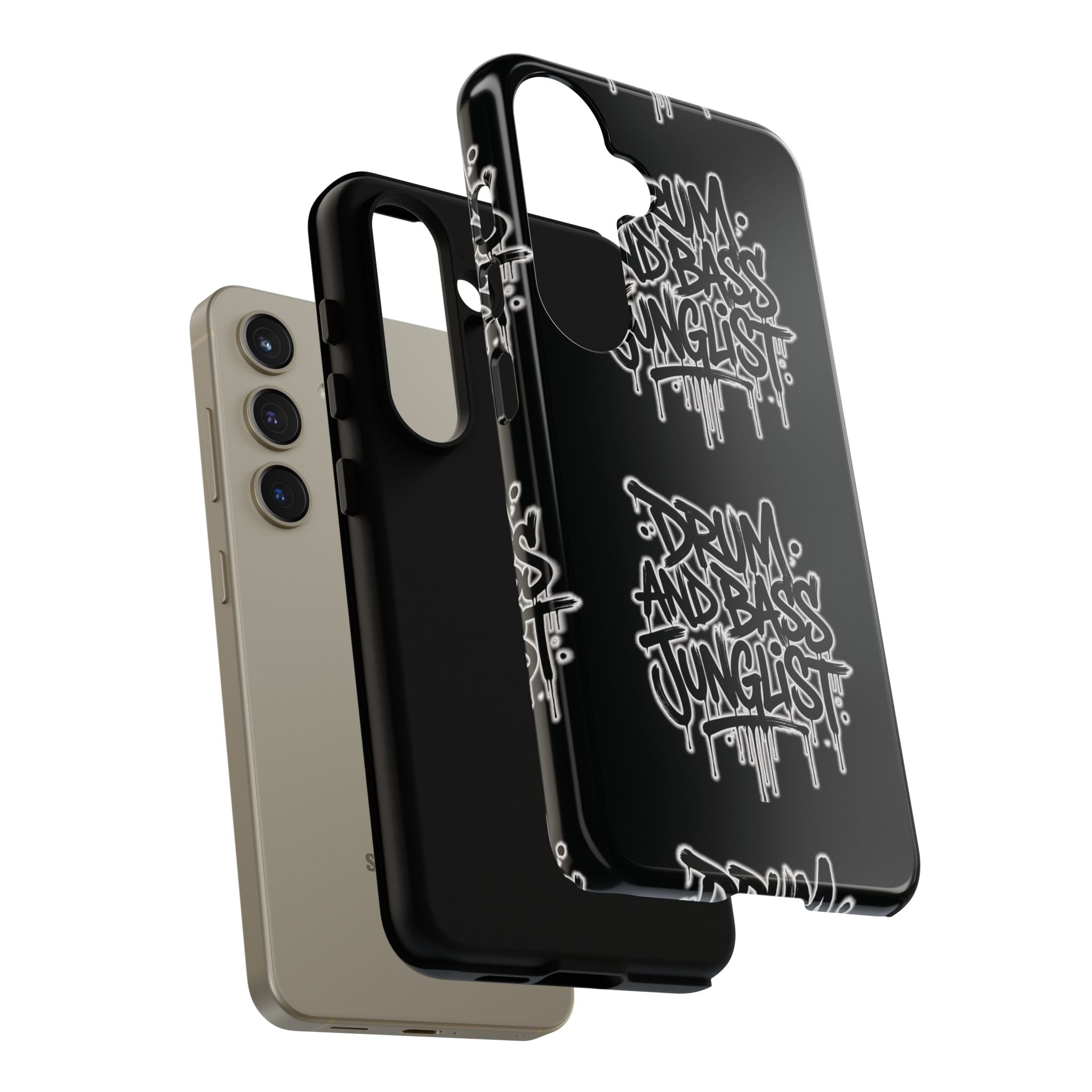 Drum and Bass Junglist Black Graffiti Tough Phone Case | iPhone & Samsung Protective Case