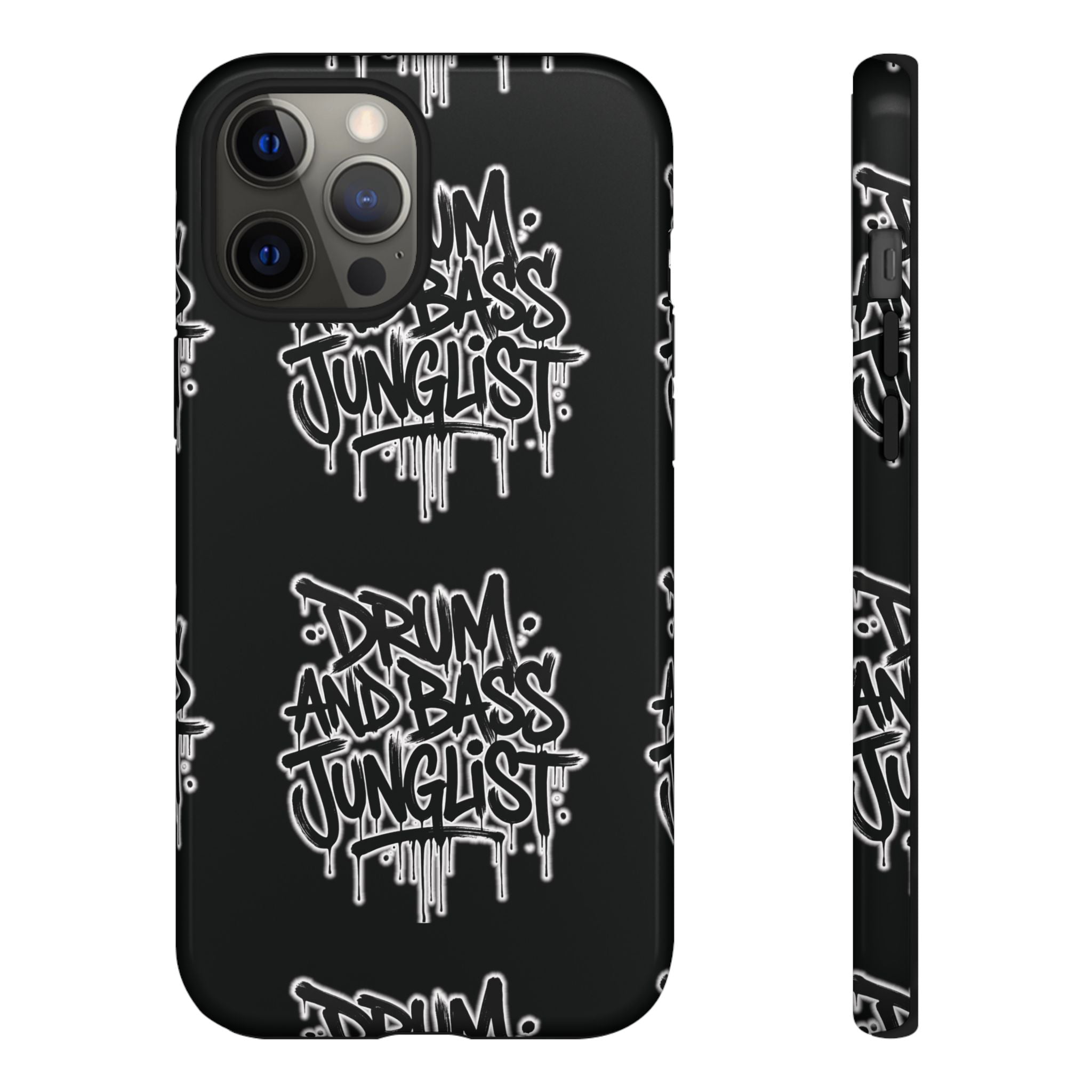 Drum and Bass Junglist Black Graffiti Tough Phone Case | iPhone & Samsung Protective Case