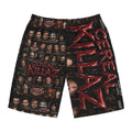 CEREAL KILLAZ™ Unisex All-Over Print Board Shorts | True Crime Horror Streetwear Beach Shorts