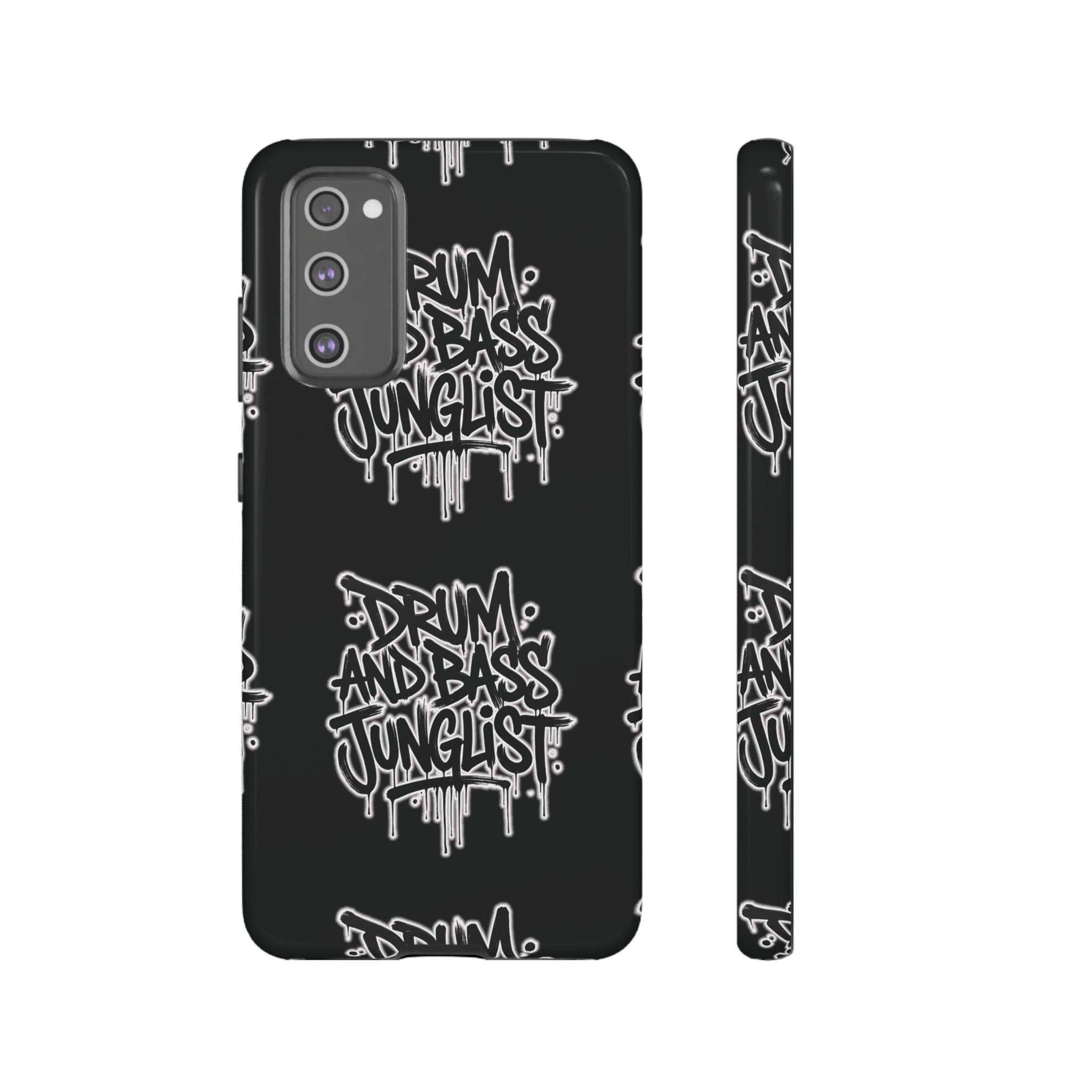 Drum and Bass Junglist Black Graffiti Tough Phone Case | iPhone & Samsung Protective Case