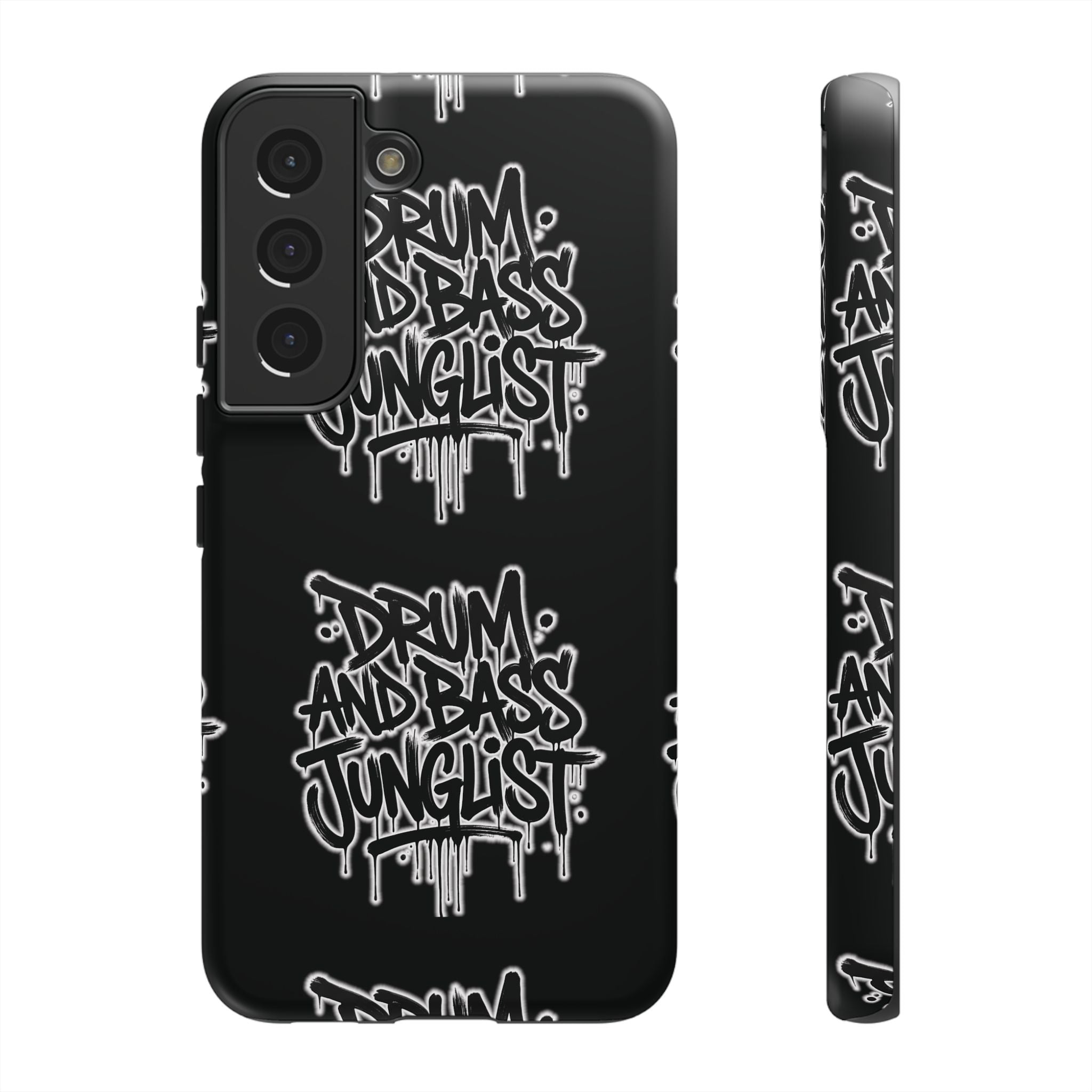 Drum and Bass Junglist Black Graffiti Tough Phone Case | iPhone & Samsung Protective Case