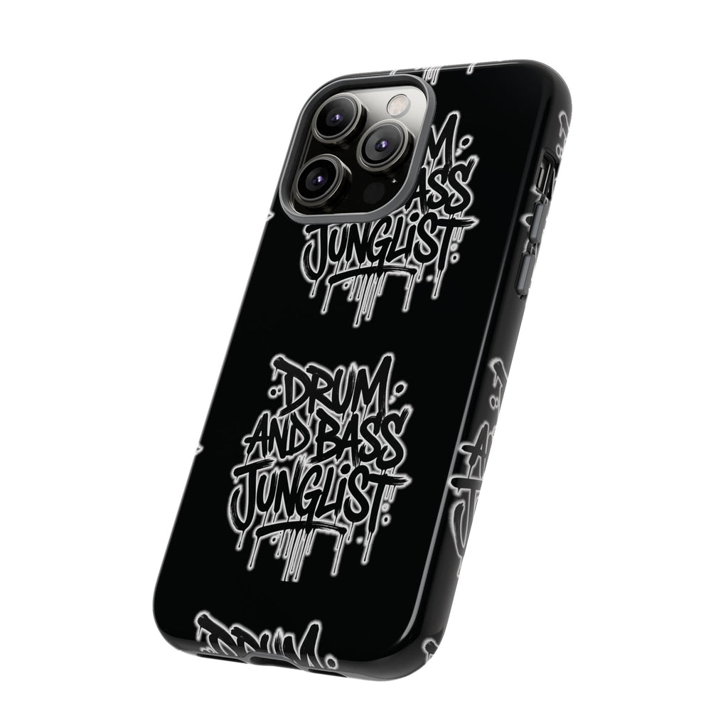 Drum and Bass Junglist Black Graffiti Tough Phone Case | iPhone & Samsung Protective Case