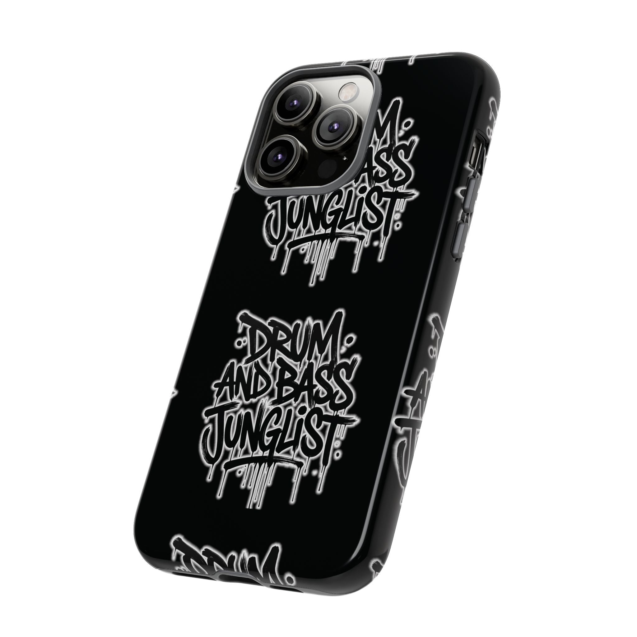 Drum and Bass Junglist Black Graffiti Tough Phone Case | iPhone & Samsung Protective Case