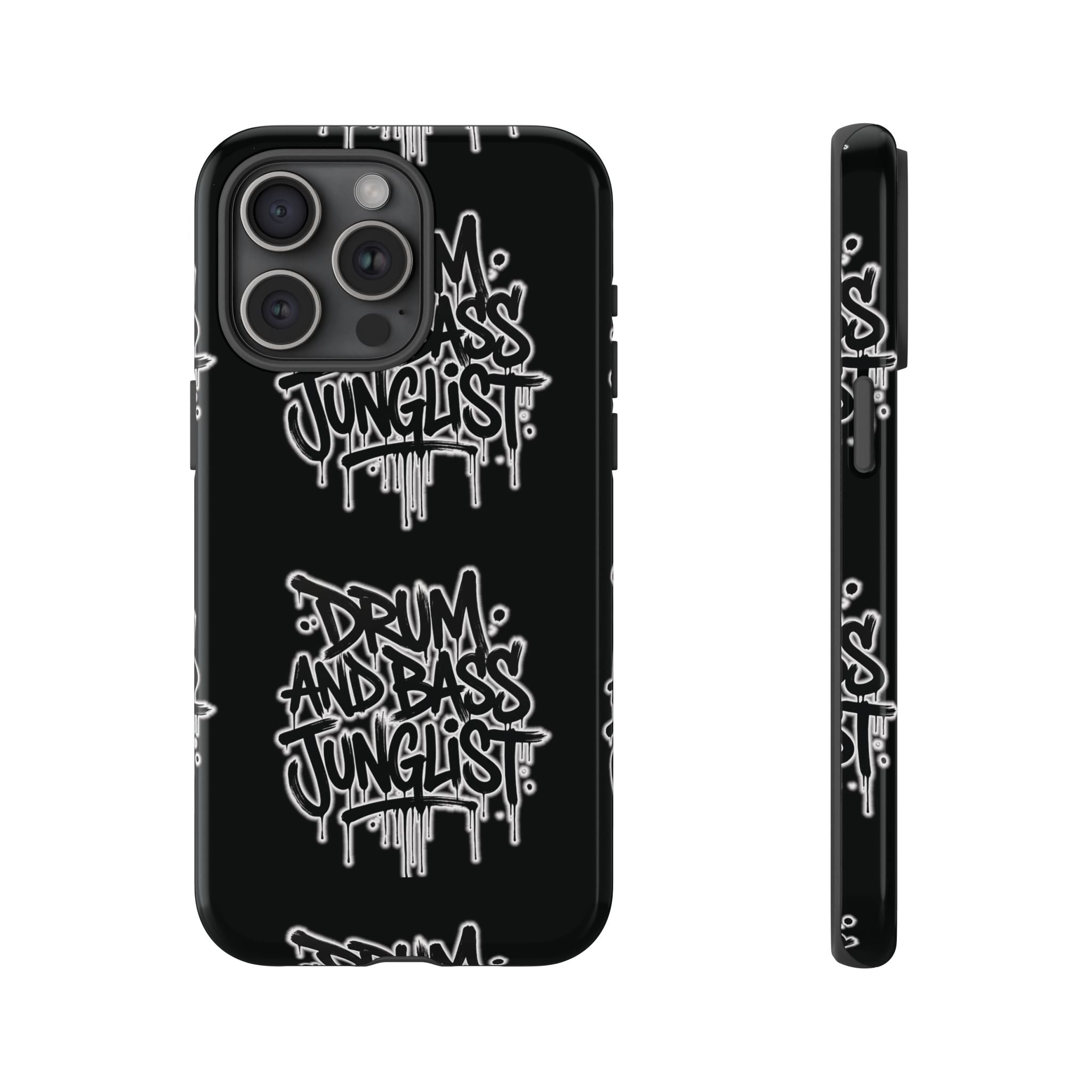 Drum and Bass Junglist Black Graffiti Tough Phone Case | iPhone & Samsung Protective Case