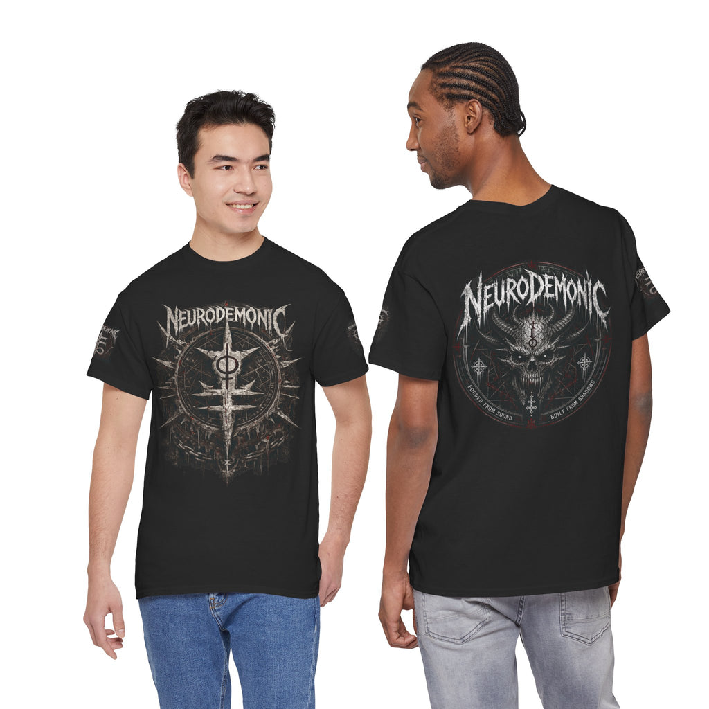 NeuroDemonic Cult Sigil T-Shirt – Forged From Sound, Built From Shadows | Premium Gildan Front & Back Graphic Tee
