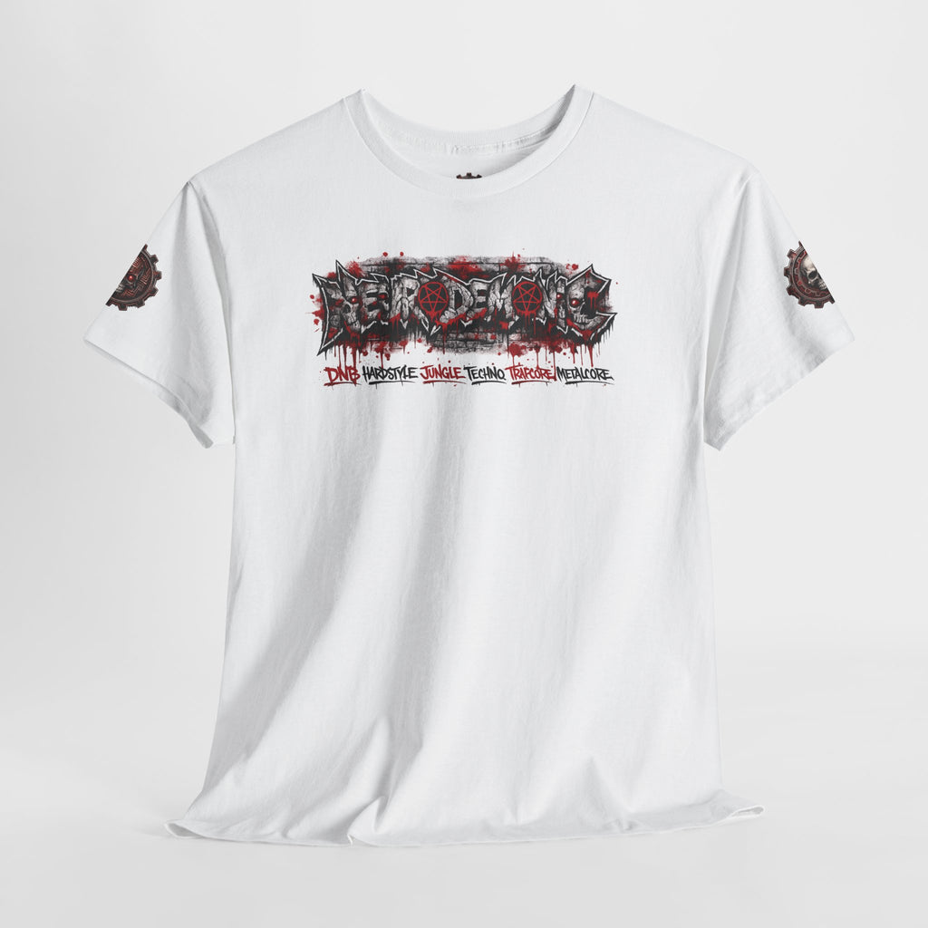 NEURODEMONIC™ Graffiti Skull Pentagram T Shirt | DNB Hardstyle Jungle Techno Trapcore Metalcore Streetwear |Skull Tee — Gildan Graphic Shirt