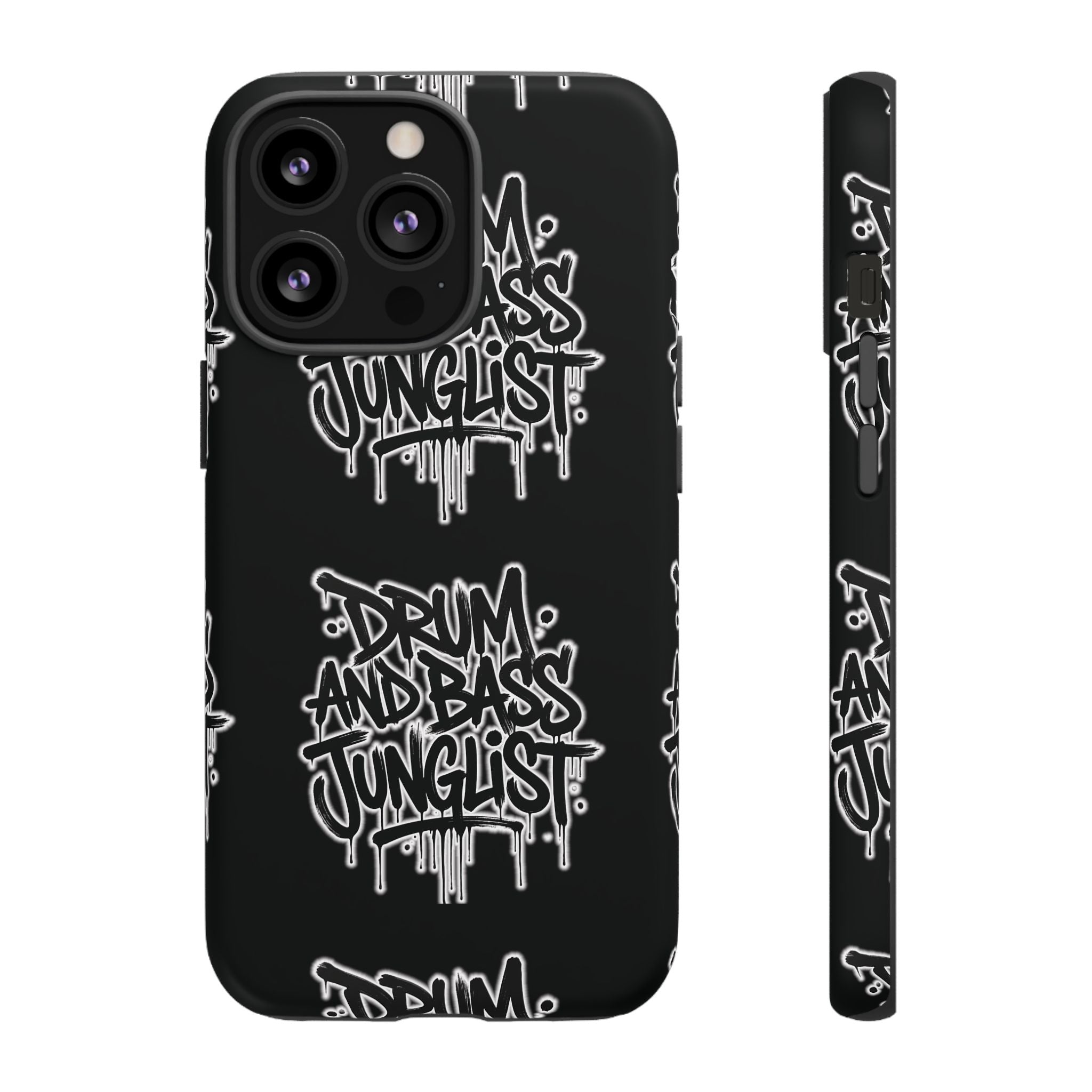 Drum and Bass Junglist Black Graffiti Tough Phone Case | iPhone & Samsung Protective Case