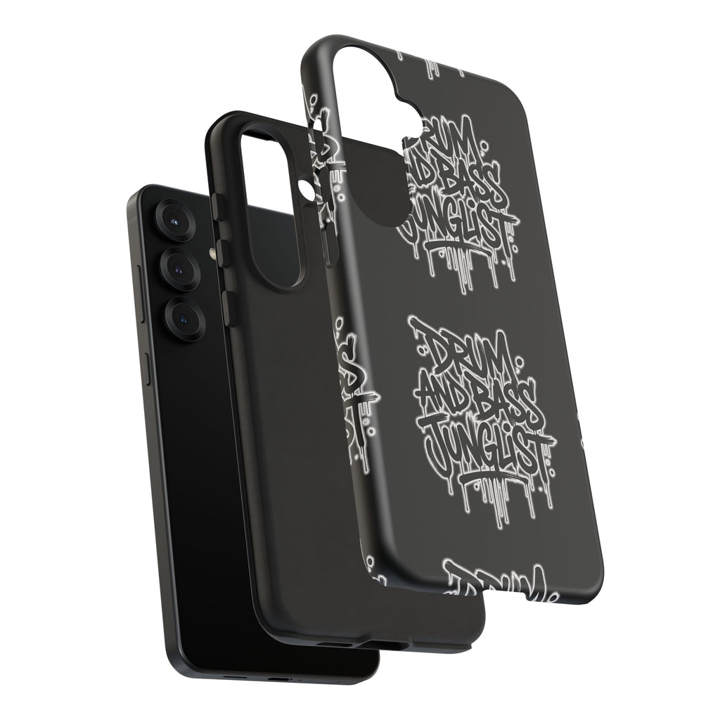 Drum and Bass Junglist Black Graffiti Tough Phone Case | iPhone & Samsung Protective Case