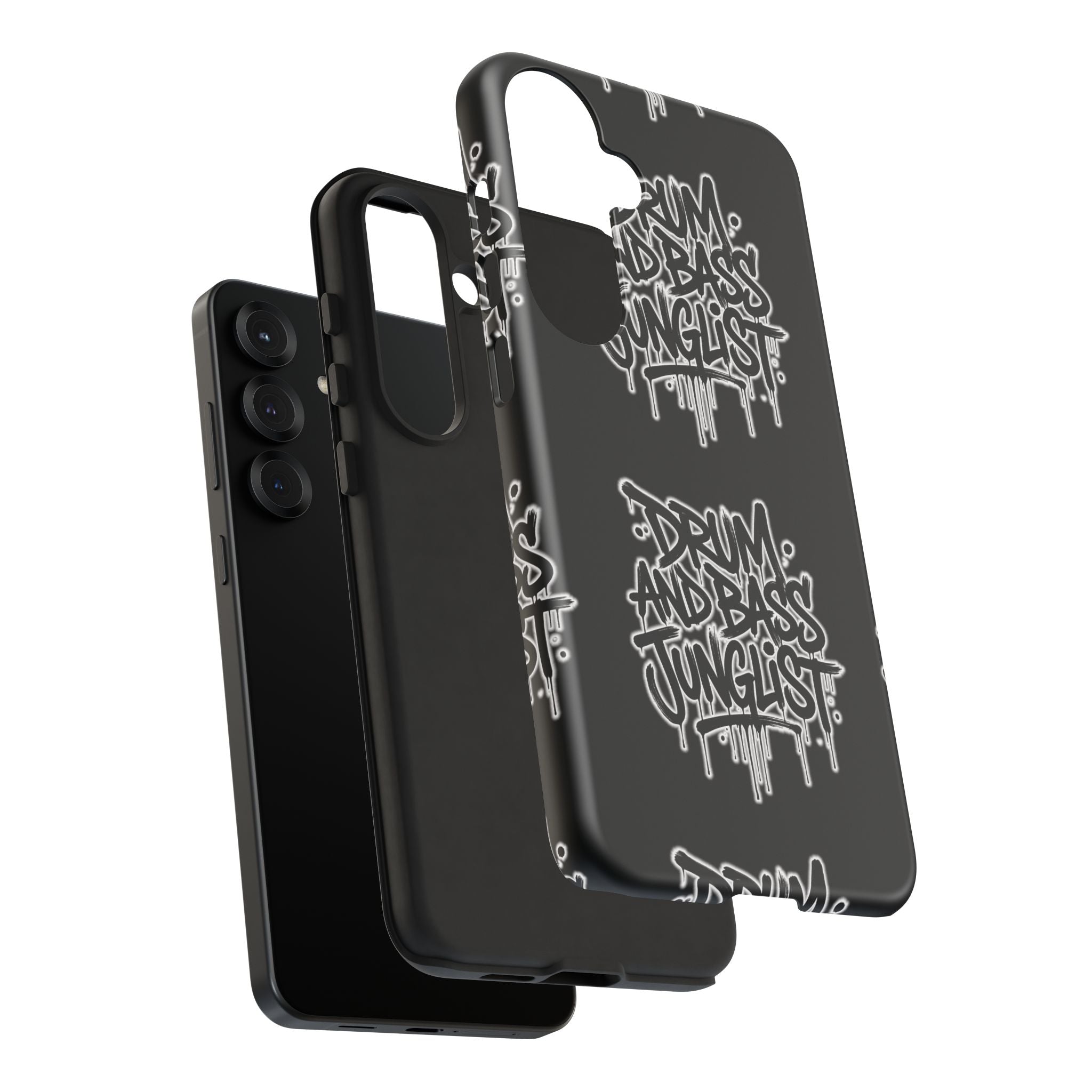 Drum and Bass Junglist Black Graffiti Tough Phone Case | iPhone & Samsung Protective Case