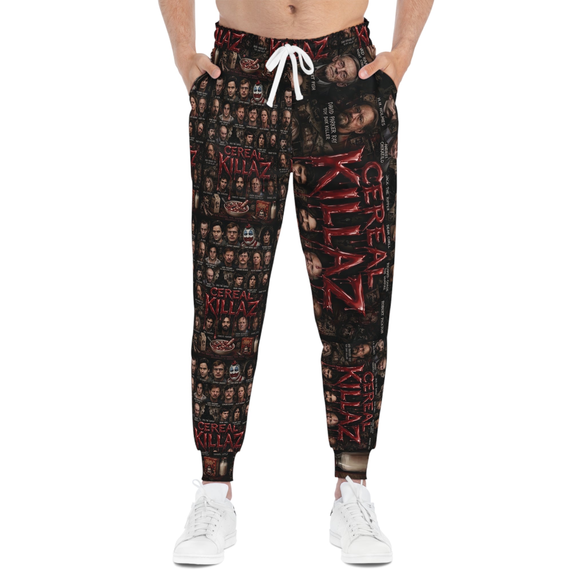 CEREAL KILLAZ Unisex All-Over Print Joggers | True Crime Horror Streetwear Sweatpants