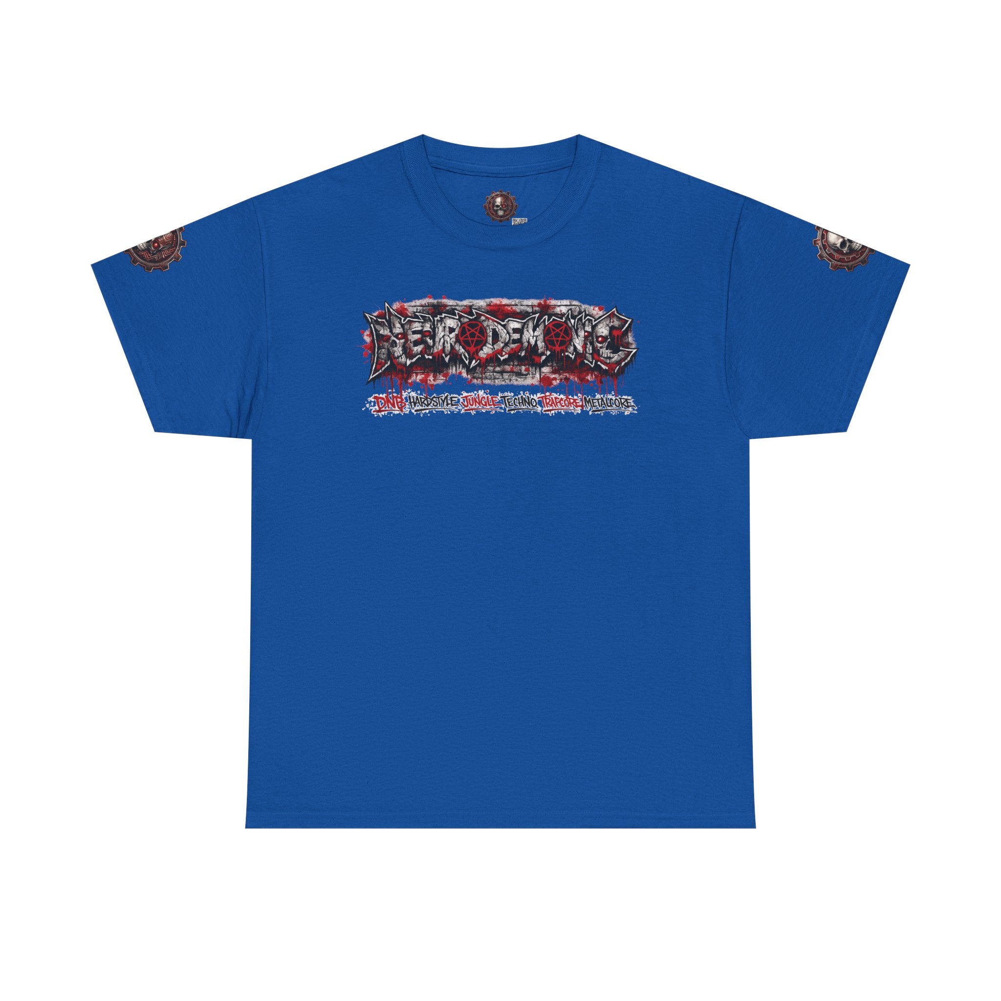 NEURODEMONIC™ Graffiti Skull Pentagram T Shirt | DNB Hardstyle Jungle Techno Trapcore Metalcore Streetwear |Skull Tee — Gildan Graphic Shirt