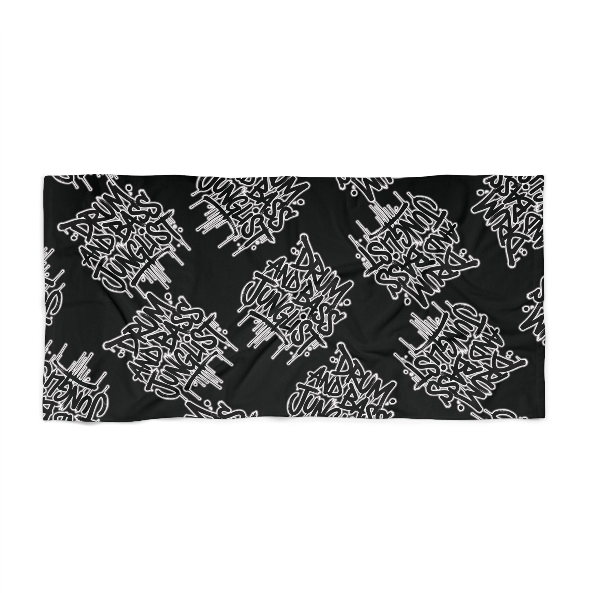 Drum and Bass Junglist Graffiti Beach Towel | Urban Surf Vibe | Premium Festival & Beach Towel (2 Sizes)