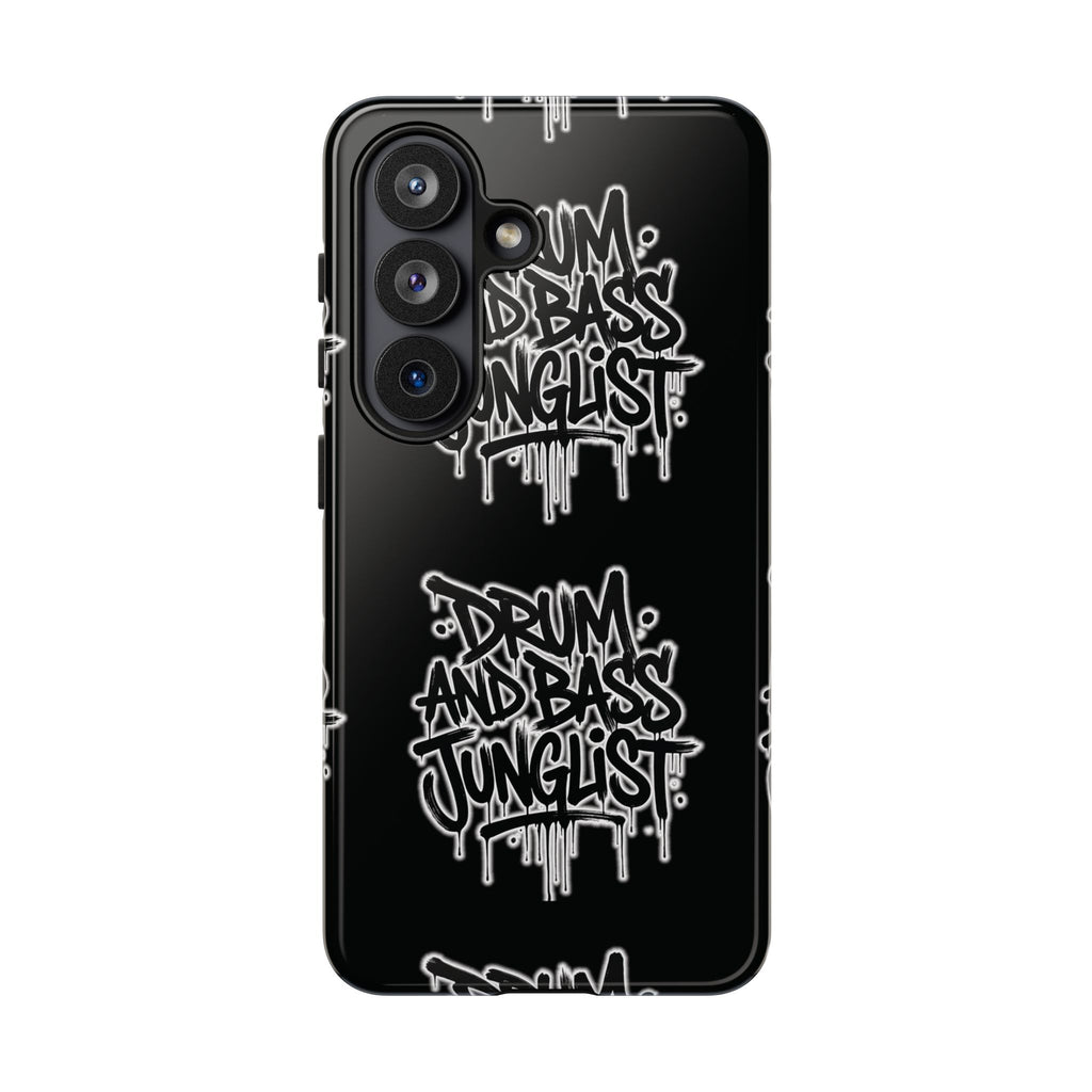 Drum and Bass Junglist Black Graffiti Tough Phone Case | iPhone & Samsung Protective Case