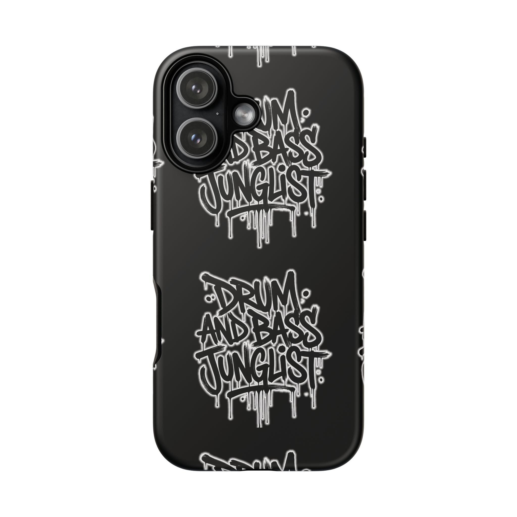 Drum and Bass Junglist Black Graffiti Tough Phone Case | iPhone & Samsung Protective Case