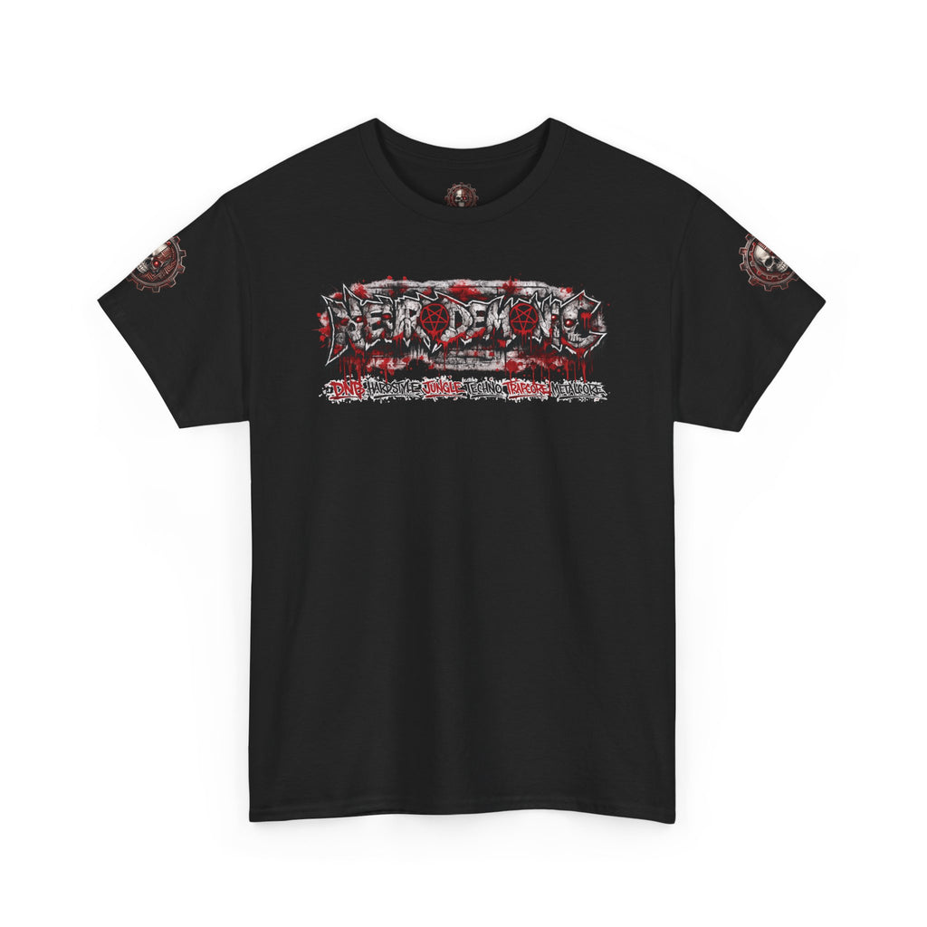 NEURODEMONIC™ Graffiti Skull Pentagram T Shirt | DNB Hardstyle Jungle Techno Trapcore Metalcore Streetwear |Skull Tee — Gildan Graphic Shirt