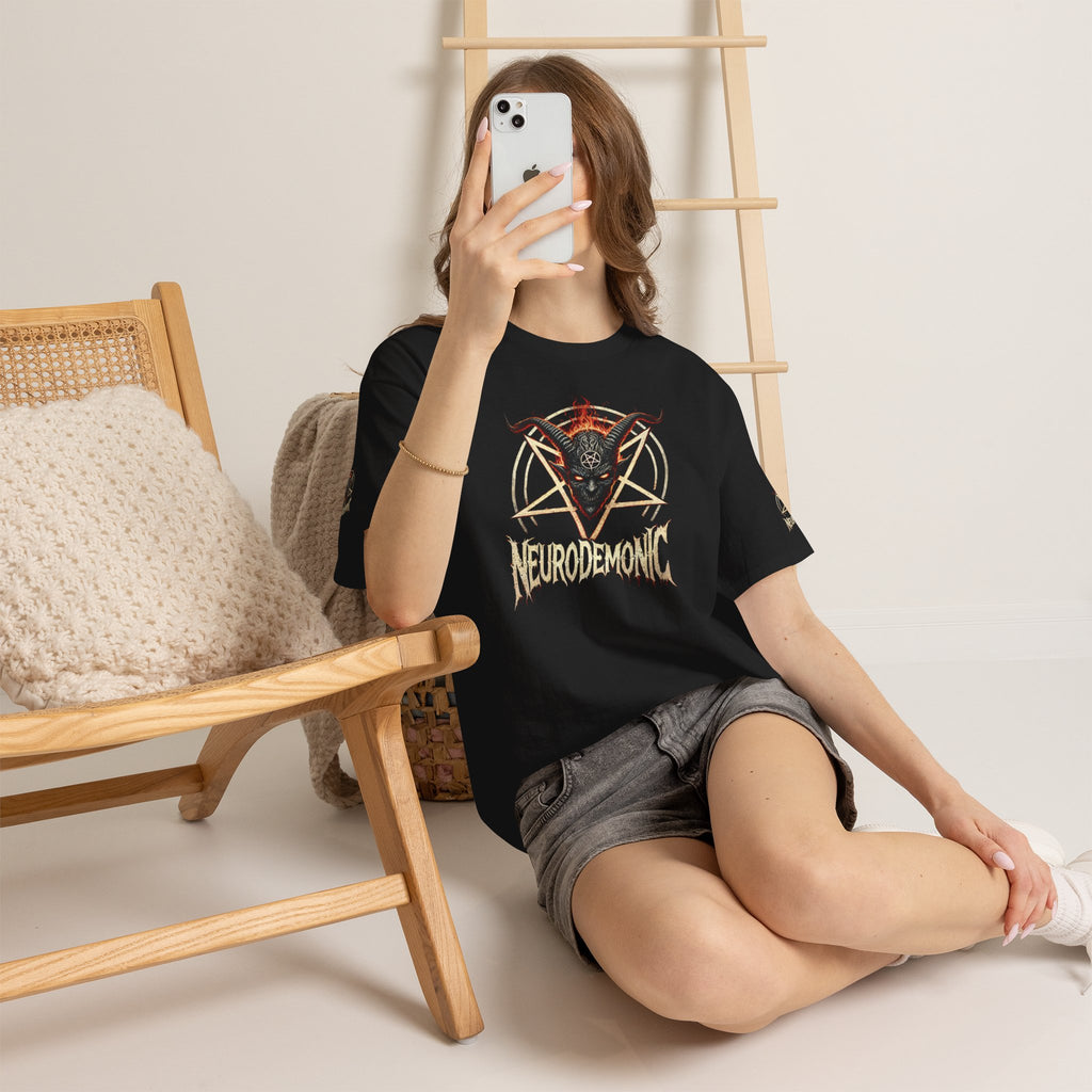NeuroDemonic Baphomet Pentagram T-Shirt – Heavy Metal Streetwear Edition