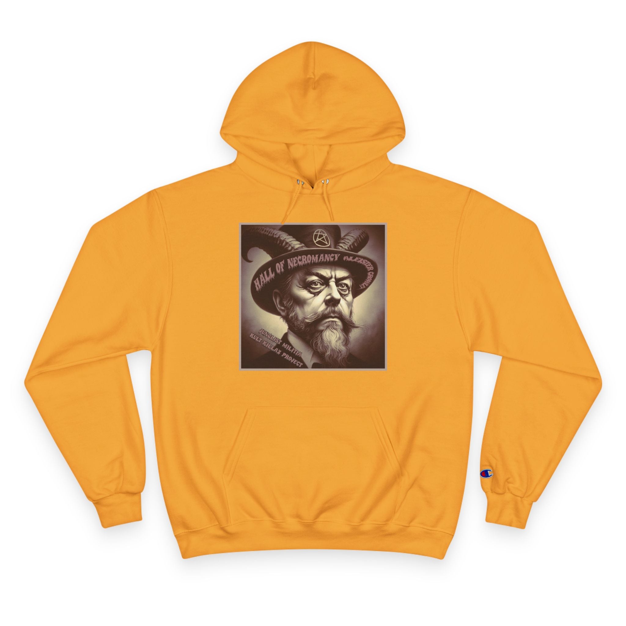 Champion Hoodie-Hall of Necromancy-Aleister Crowley-JUNGLIST MILITIA-KULT KILLAZ PROJECT