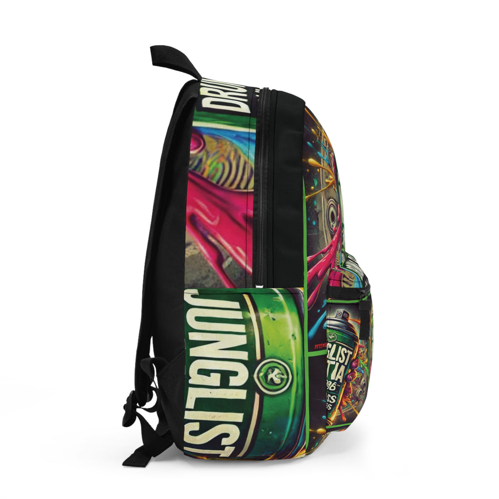 JUNGLIST MILITIA™ Since 1996 Graffiti Backpack | Drum & Bass Jungle Streetwear | Festival DJ Travel Backpack | Urban Rave Edition