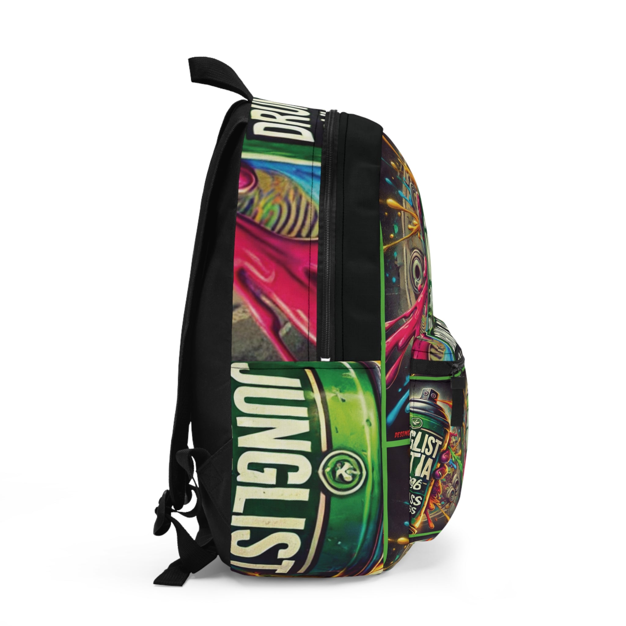 JUNGLIST MILITIA™ Since 1996 Graffiti Backpack | Drum & Bass Jungle Streetwear | Festival DJ Travel Backpack | Urban Rave Edition
