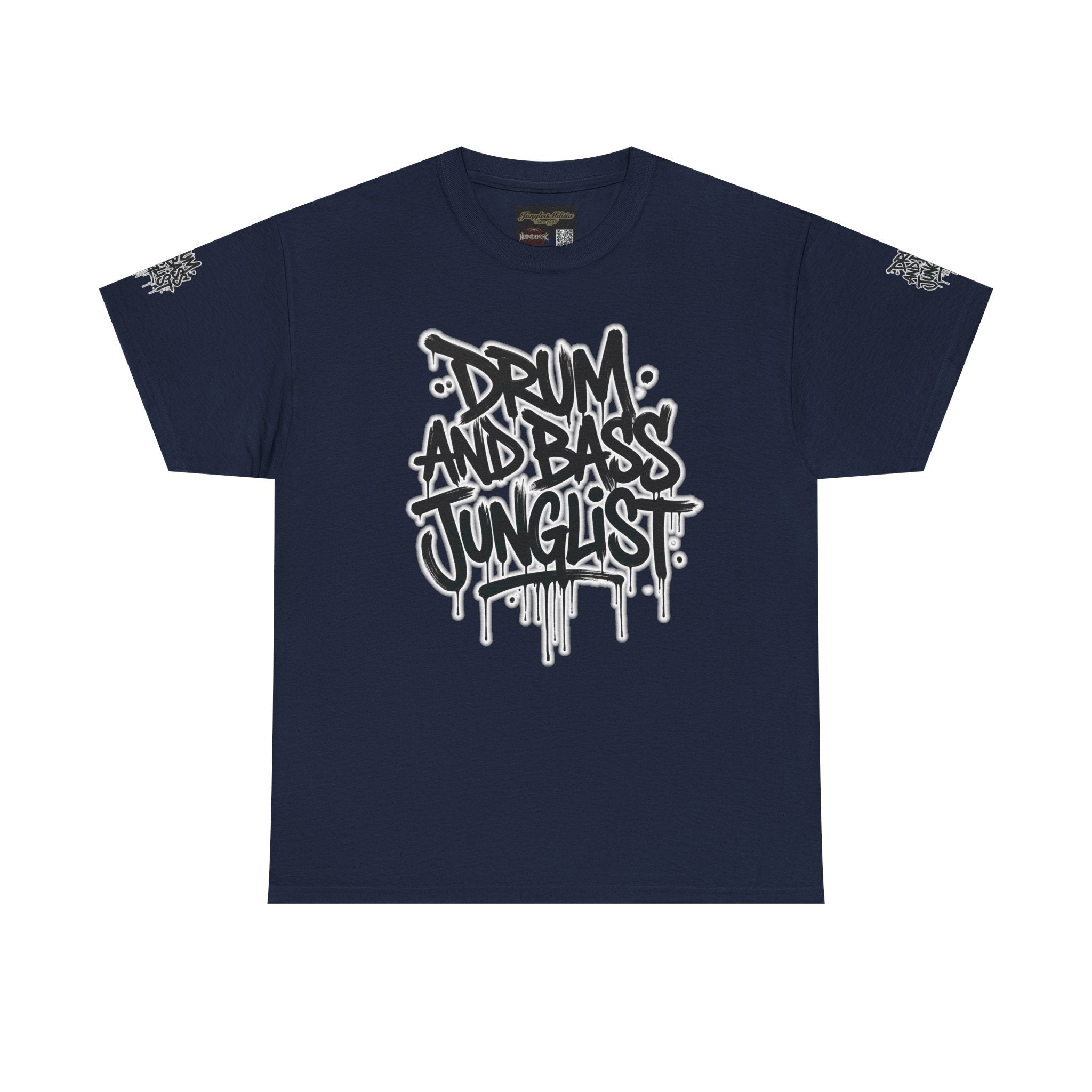 Junglist Militia™ Since 1996 | Drum & Bass Junglist Graffiti Gildan Premium Cotton T-Shirt | NeuroDemonic Records Official Streetwear | 10 Colors