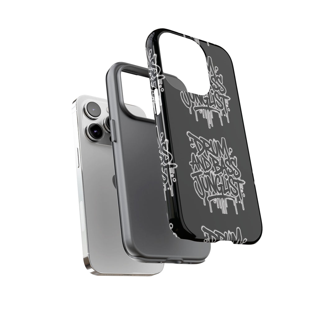 Drum and Bass Junglist Black Graffiti Tough Phone Case | iPhone & Samsung Protective Case