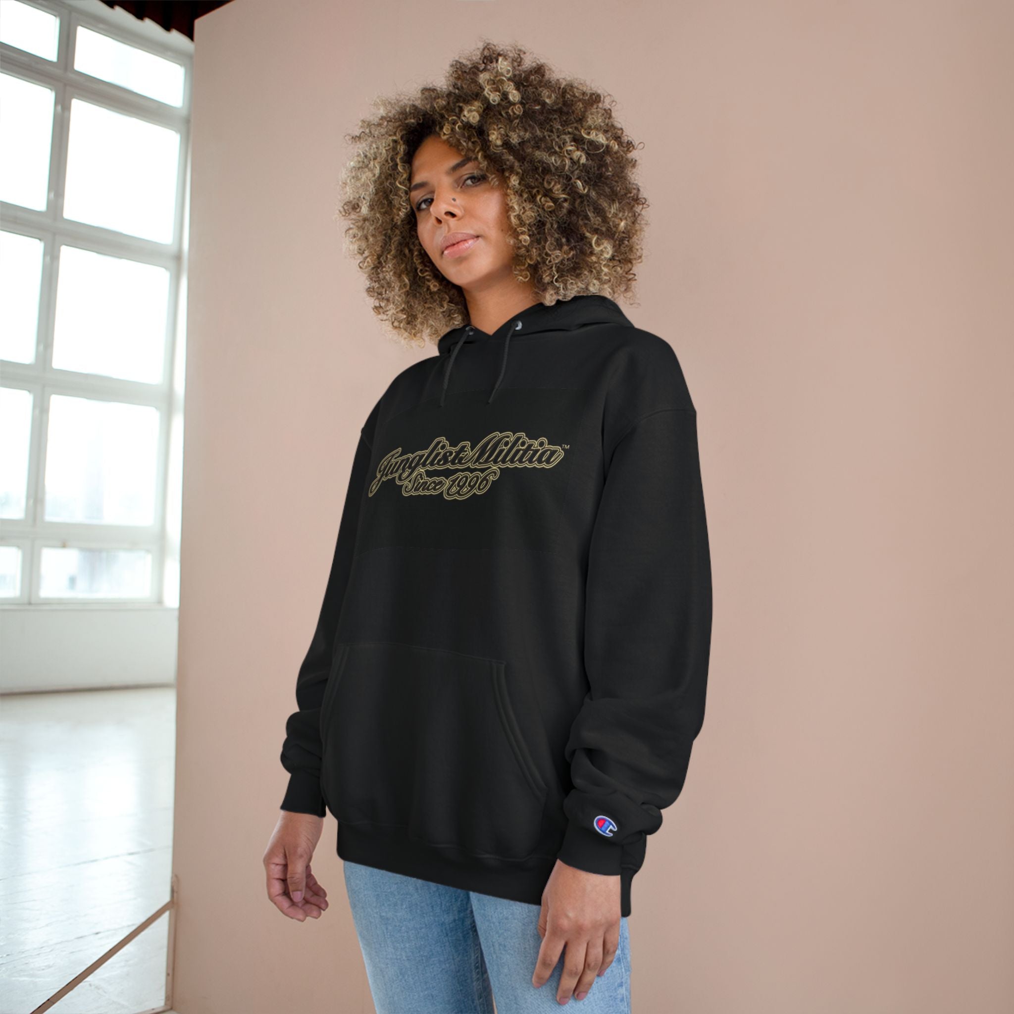 Champion Hoodie-Junglist Militia Since 1996 2nd Generation Logo