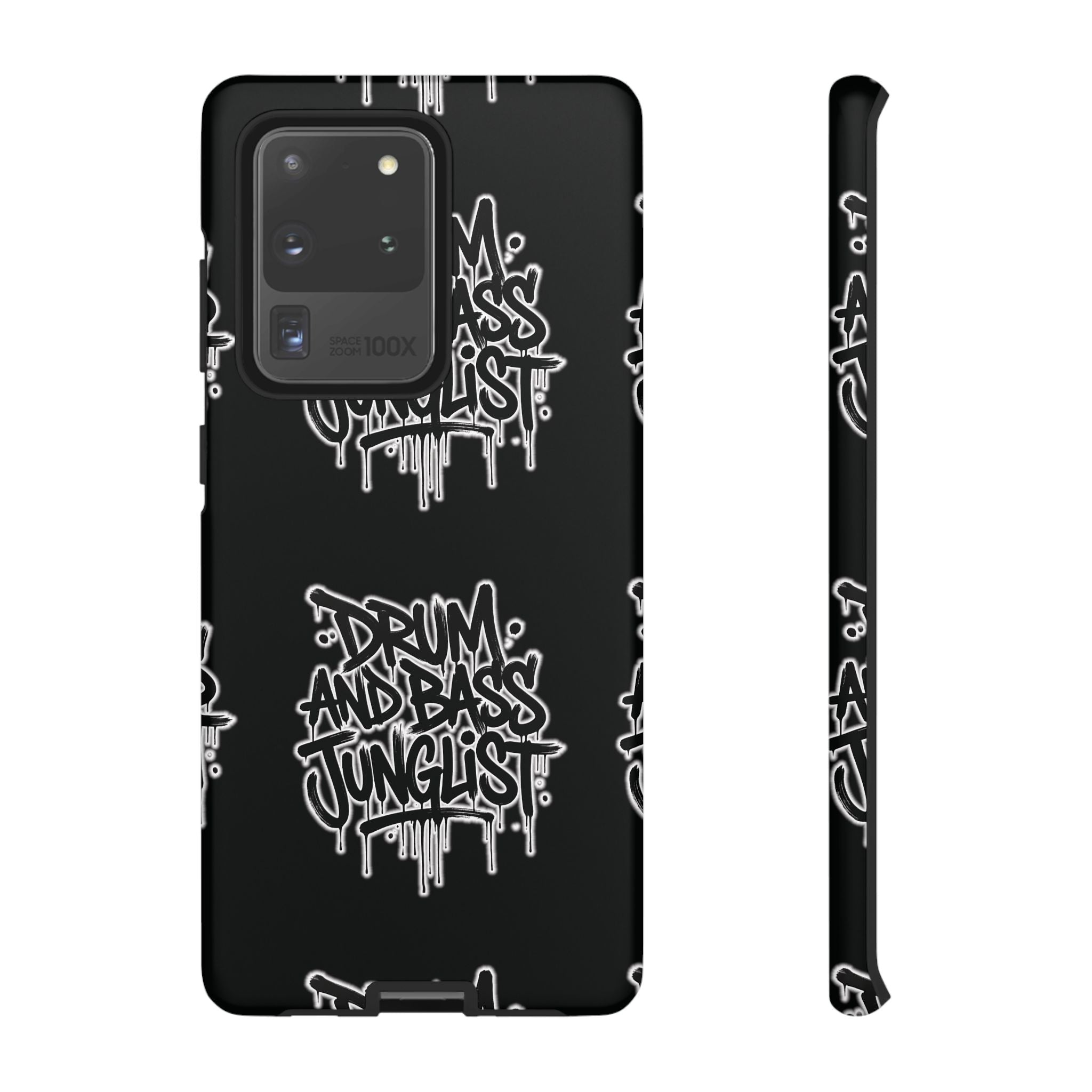 Drum and Bass Junglist Black Graffiti Tough Phone Case | iPhone & Samsung Protective Case