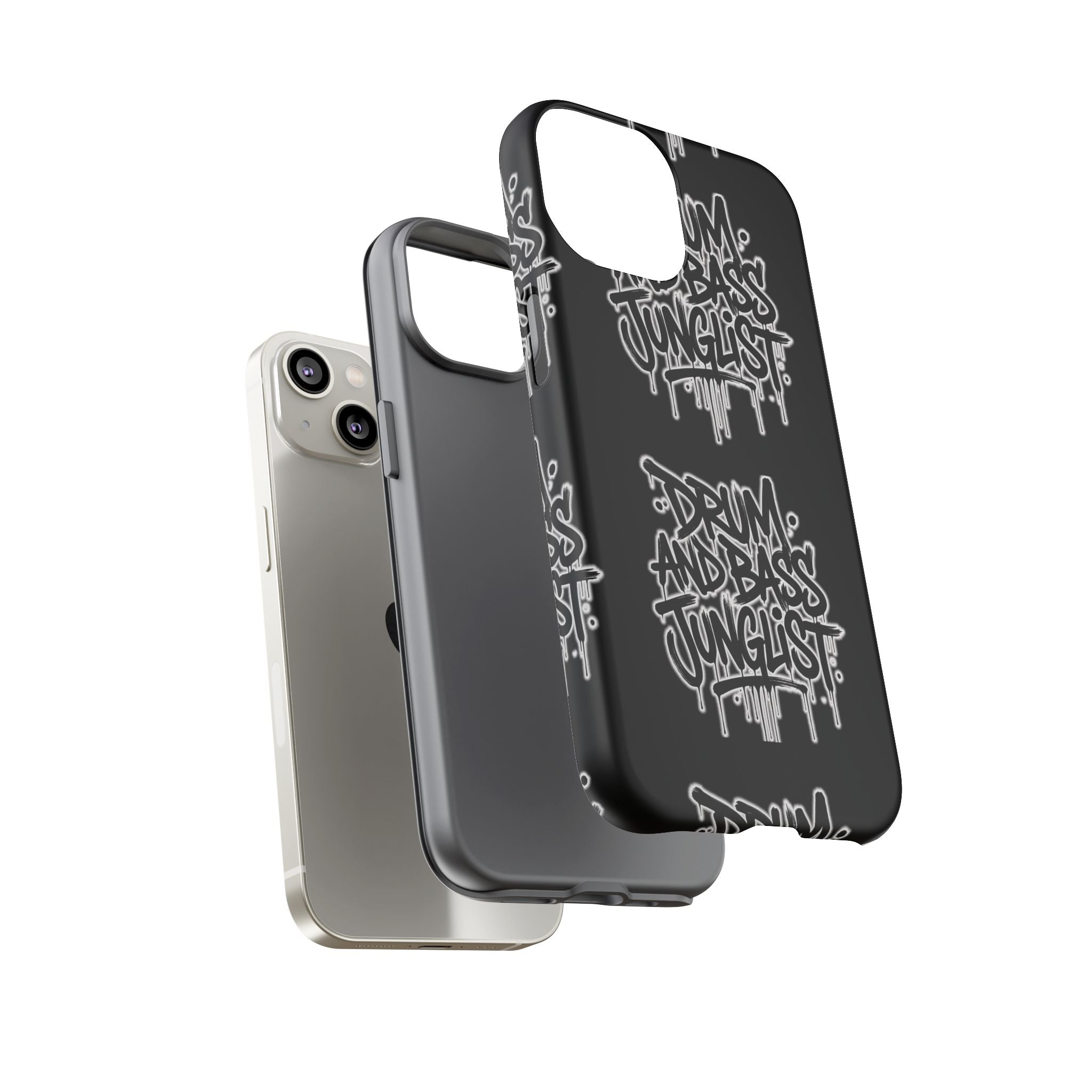 Drum and Bass Junglist Black Graffiti Tough Phone Case | iPhone & Samsung Protective Case