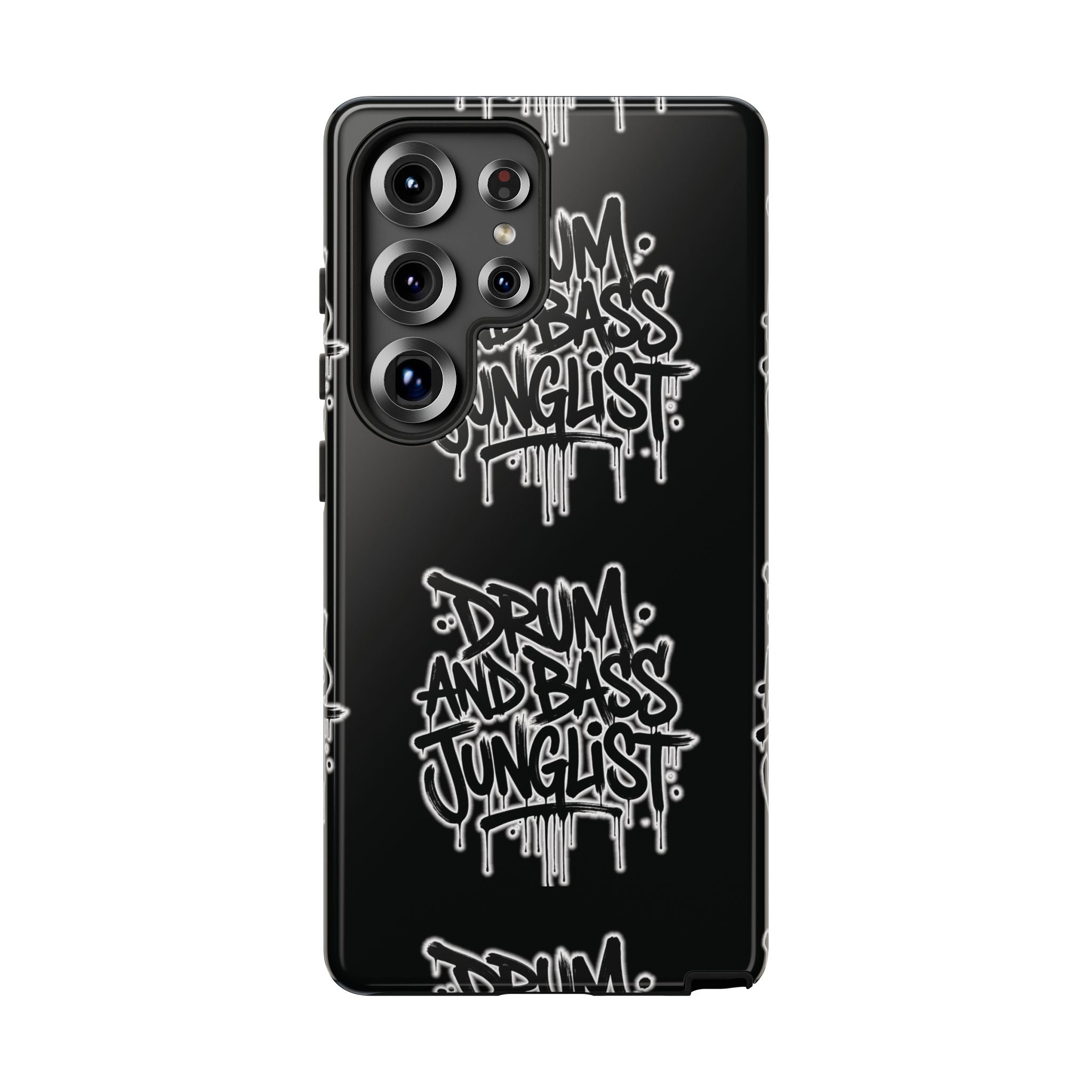 Drum and Bass Junglist Black Graffiti Tough Phone Case | iPhone & Samsung Protective Case