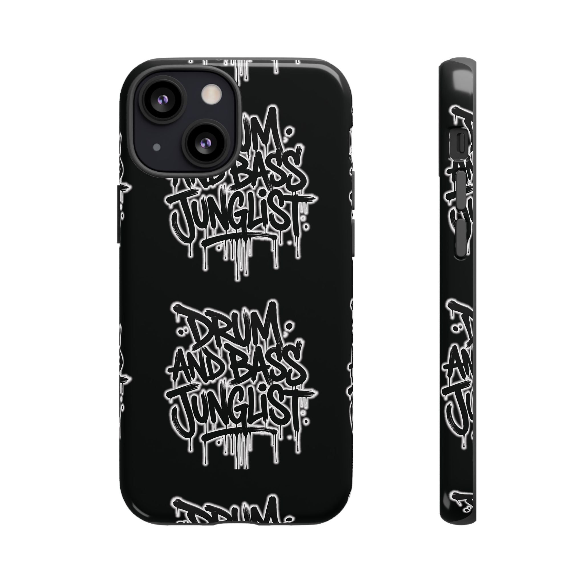 Drum and Bass Junglist Black Graffiti Tough Phone Case | iPhone & Samsung Protective Case