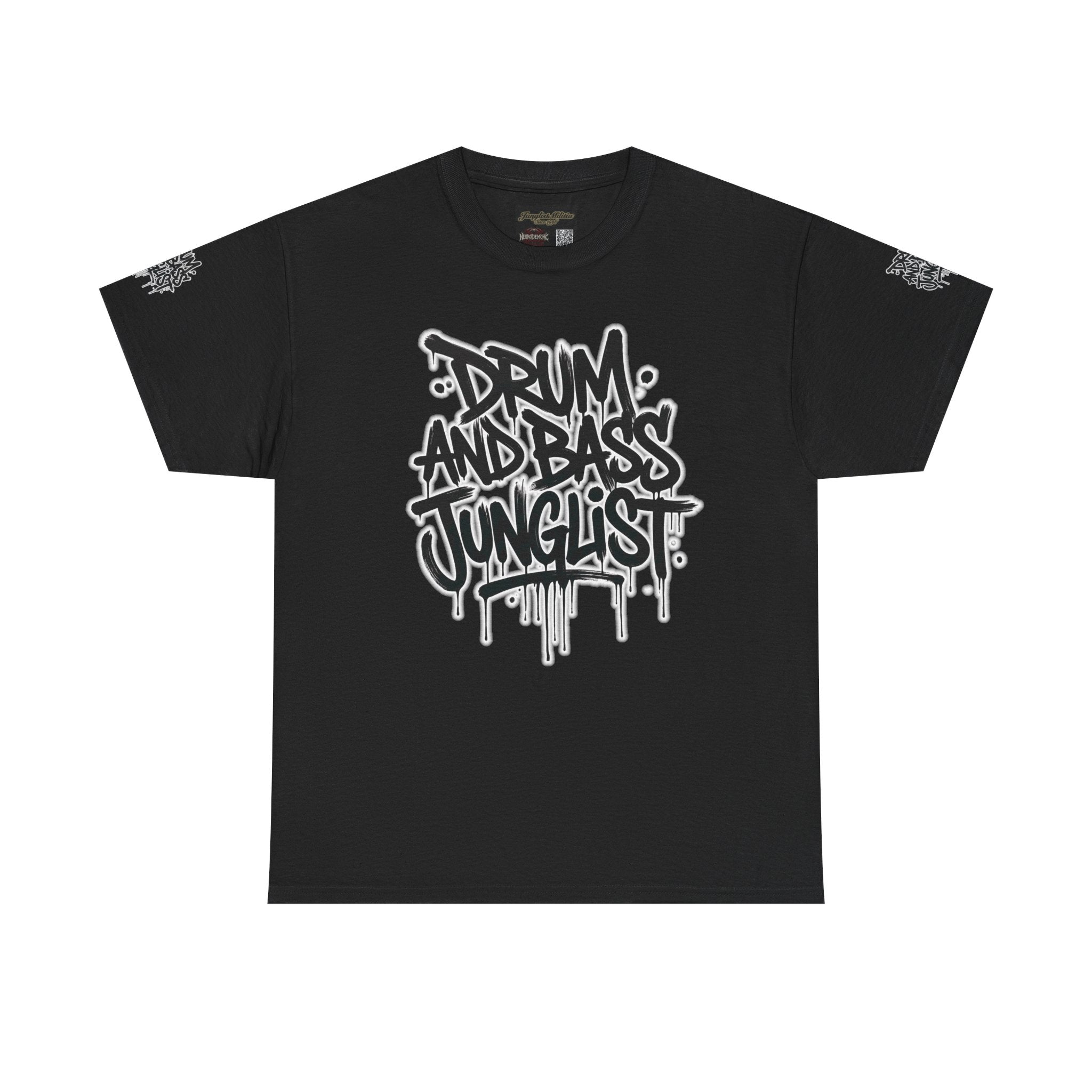 Junglist Militia™ Since 1996 | Drum & Bass Junglist Graffiti Gildan Premium Cotton T-Shirt | NeuroDemonic Records Official Streetwear | 10 Colors