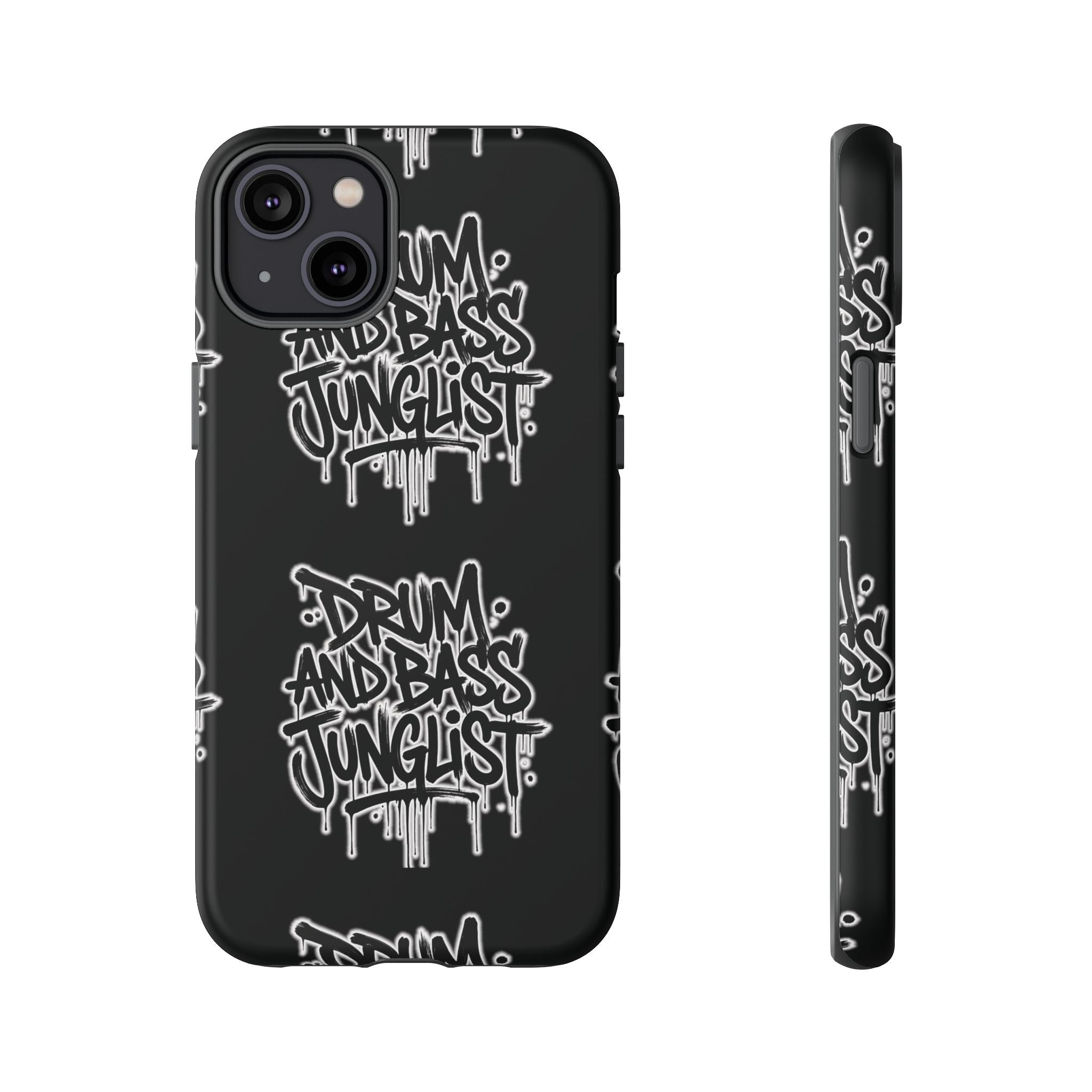 Drum and Bass Junglist Black Graffiti Tough Phone Case | iPhone & Samsung Protective Case