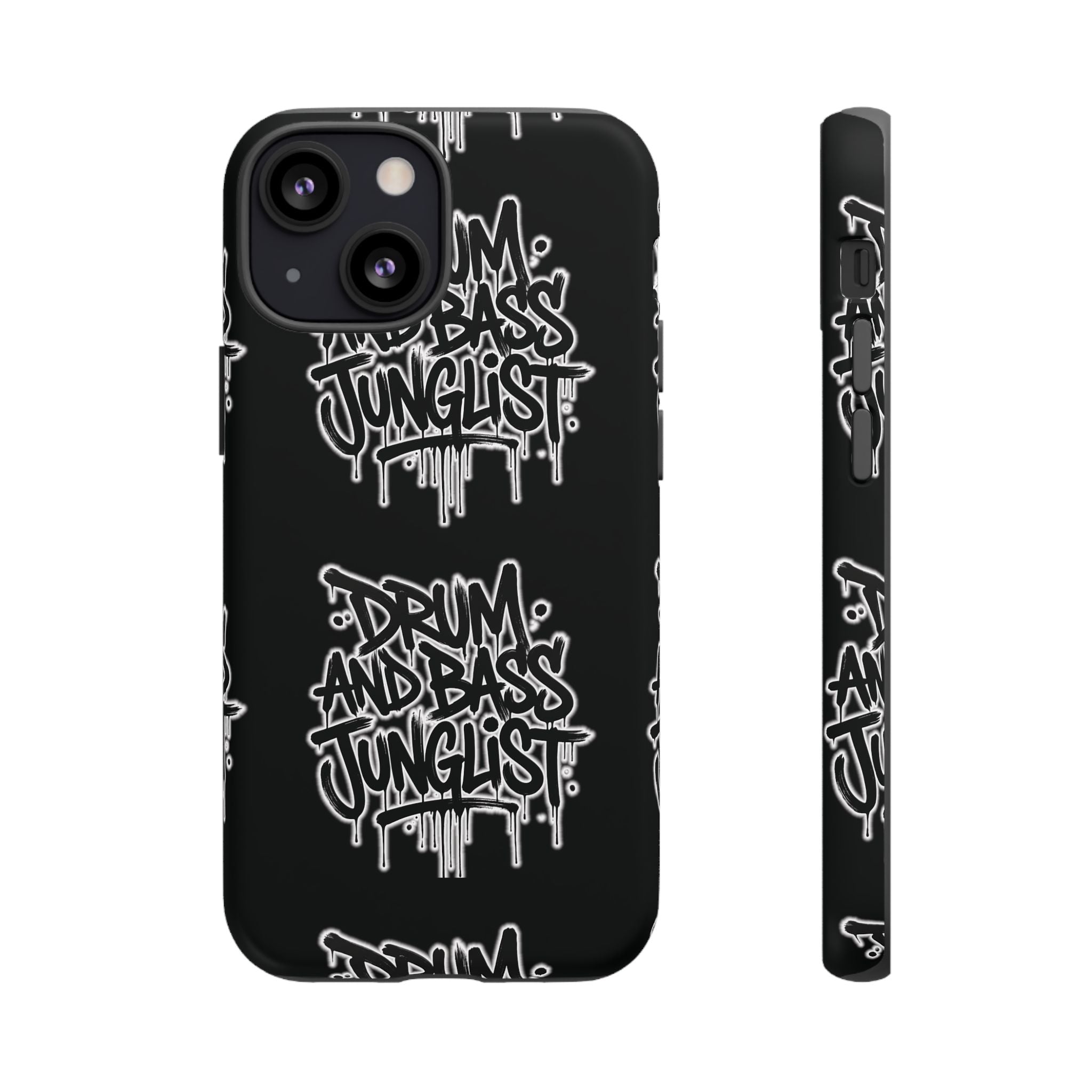 Drum and Bass Junglist Black Graffiti Tough Phone Case | iPhone & Samsung Protective Case