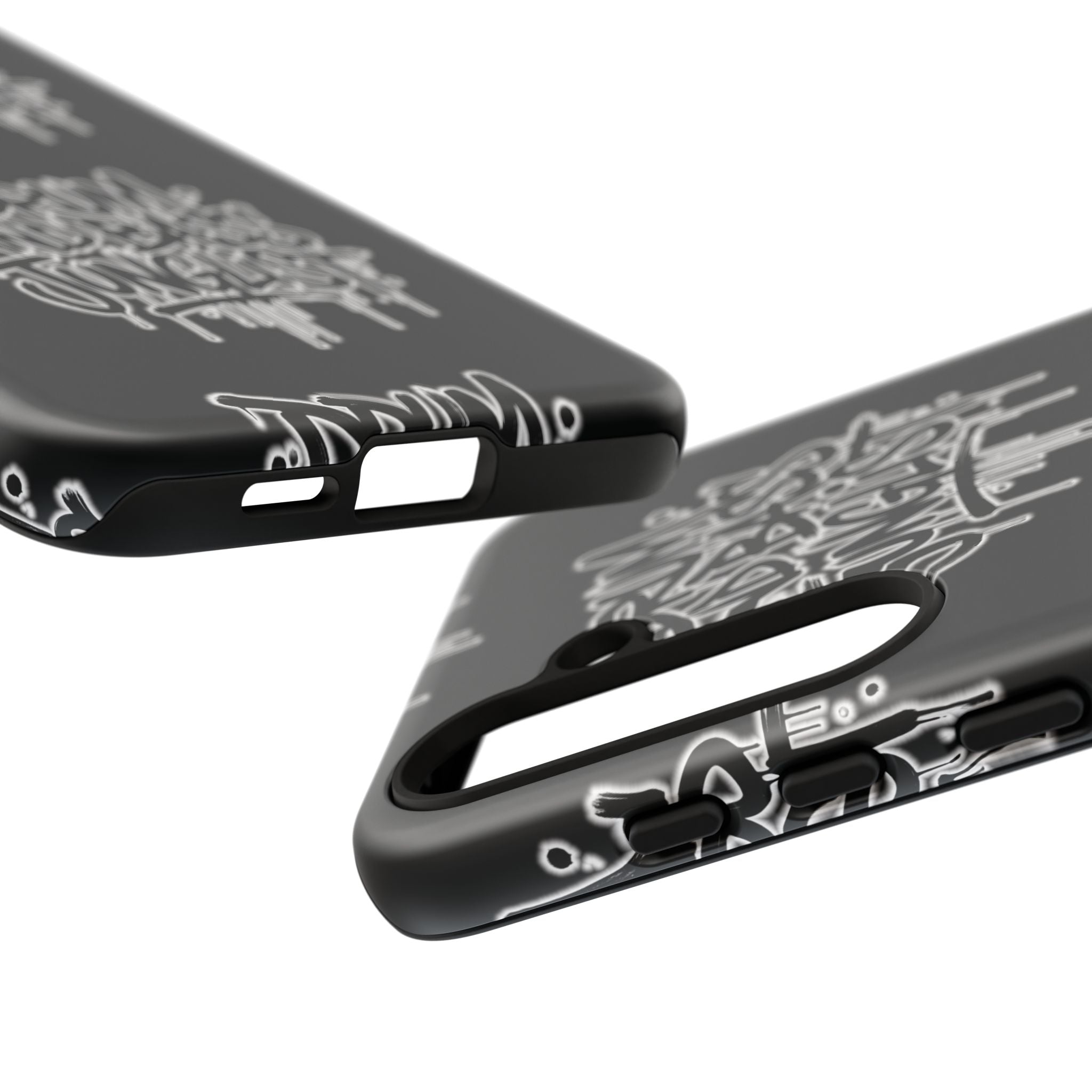 Drum and Bass Junglist Black Graffiti Tough Phone Case | iPhone & Samsung Protective Case