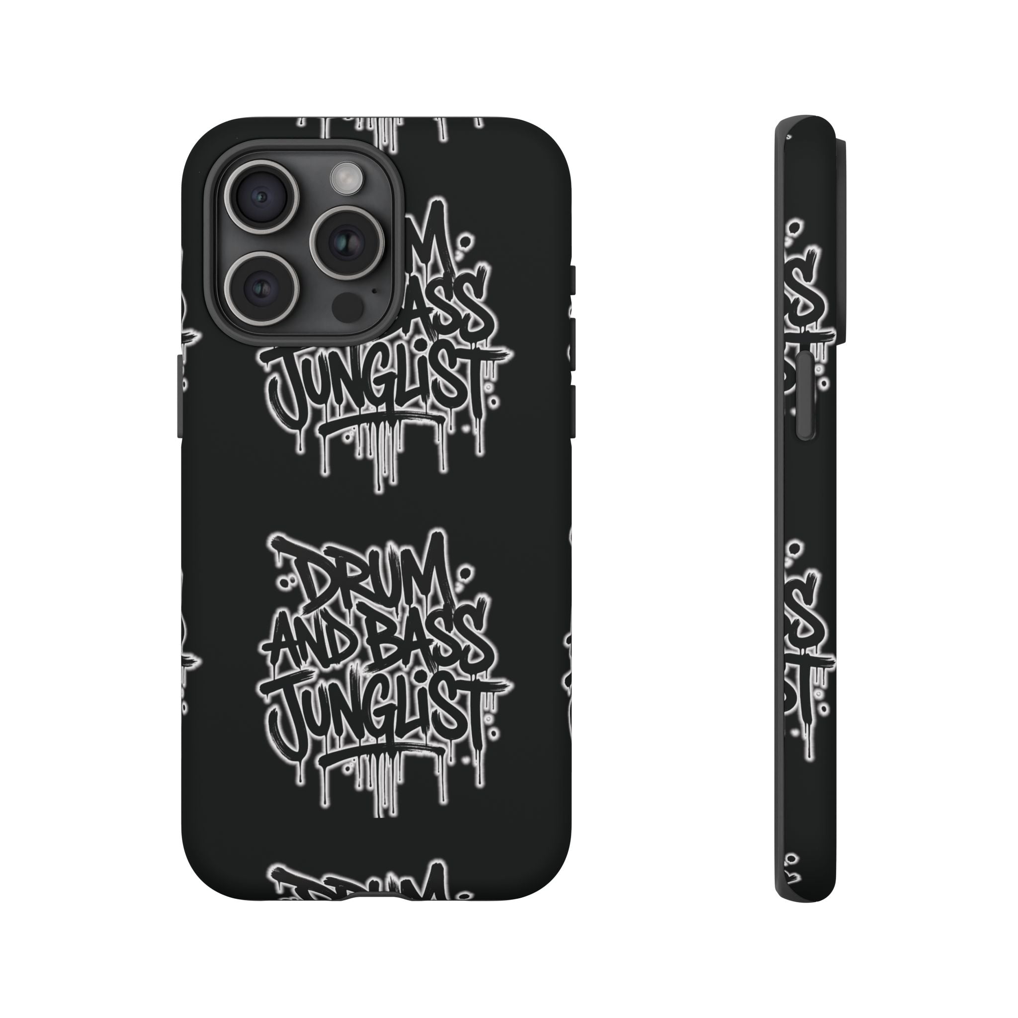 Drum and Bass Junglist Black Graffiti Tough Phone Case | iPhone & Samsung Protective Case