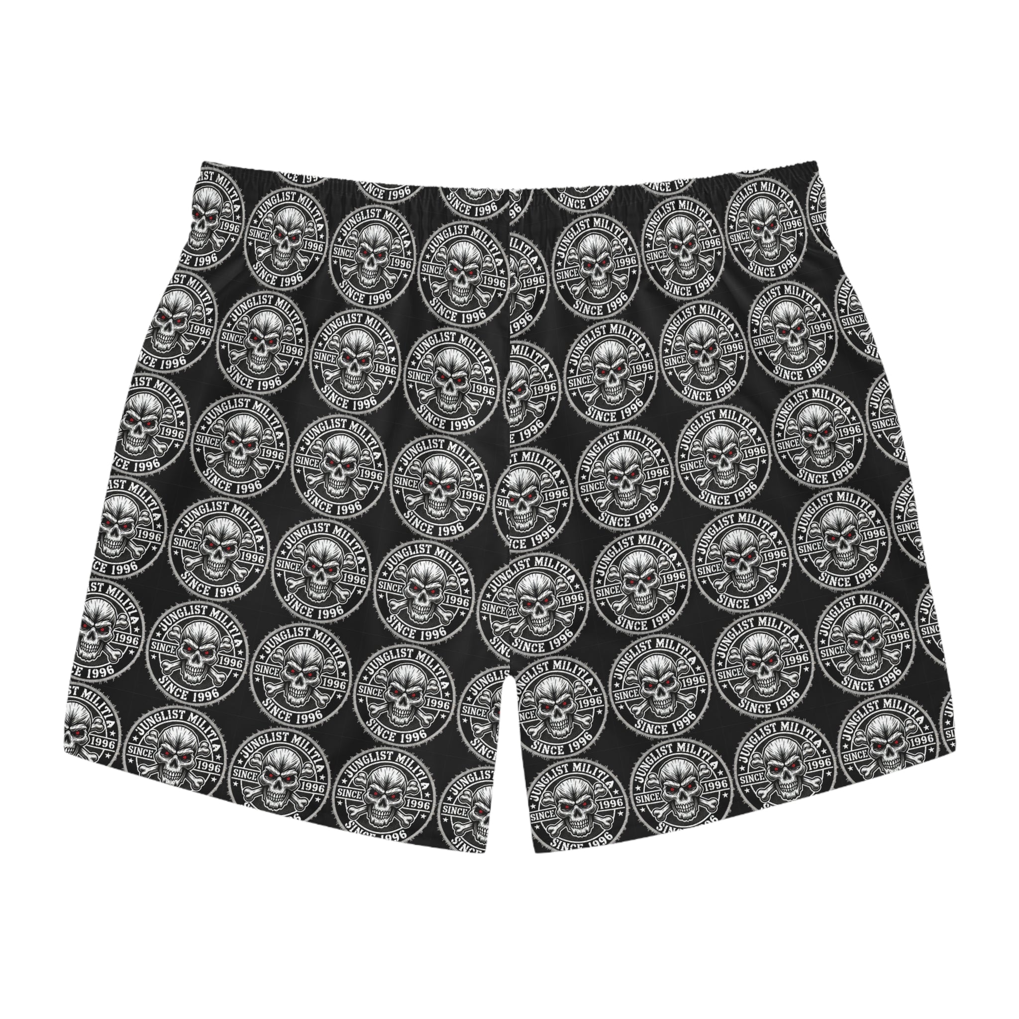 Skull Fuckers-Swim Trunks (AOP) - Junglist Militia Since 1996 4th Gen. Logo