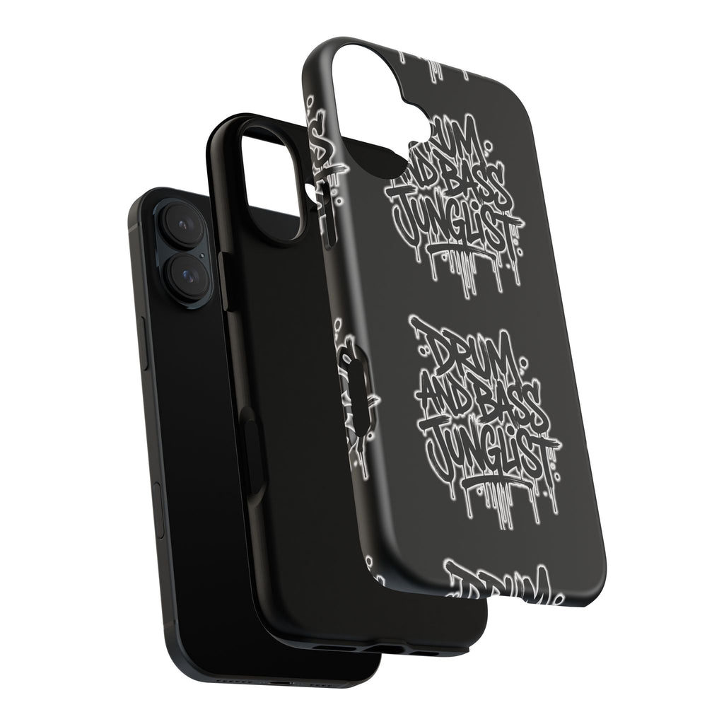 Drum and Bass Junglist Black Graffiti Tough Phone Case | iPhone & Samsung Protective Case